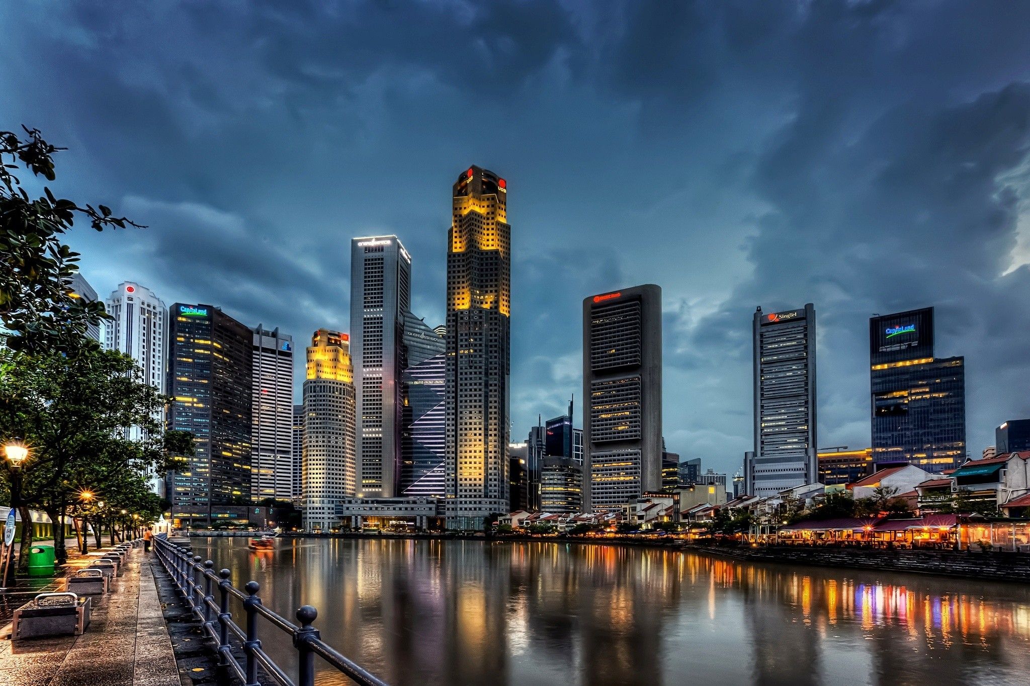 Skyline di Singapore al crepuscolo, 2048x1364 Hi-Res, PC Desktop