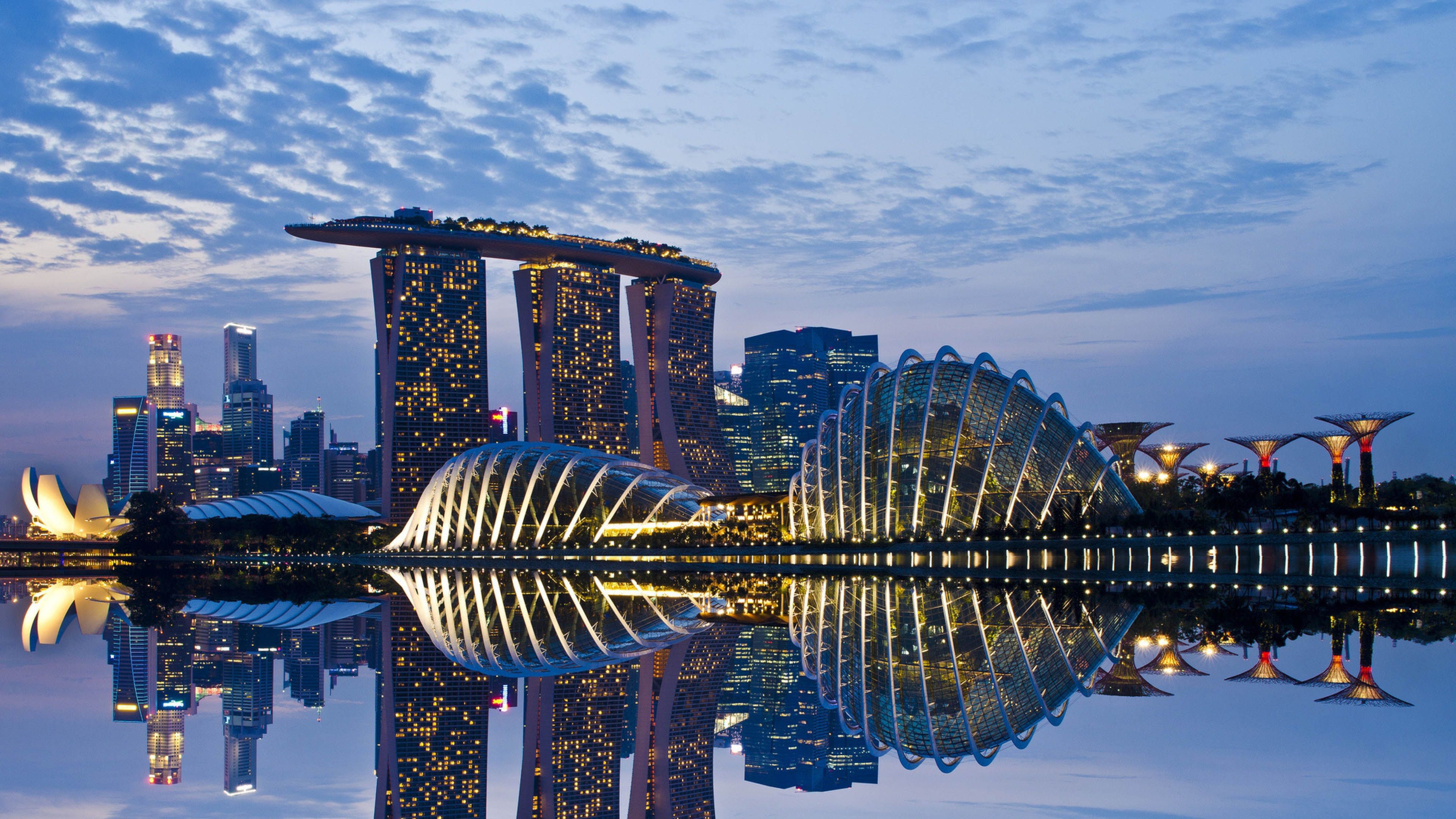Skyline Singapore Marina Bay, 3840x2160 UHD, PC 4K