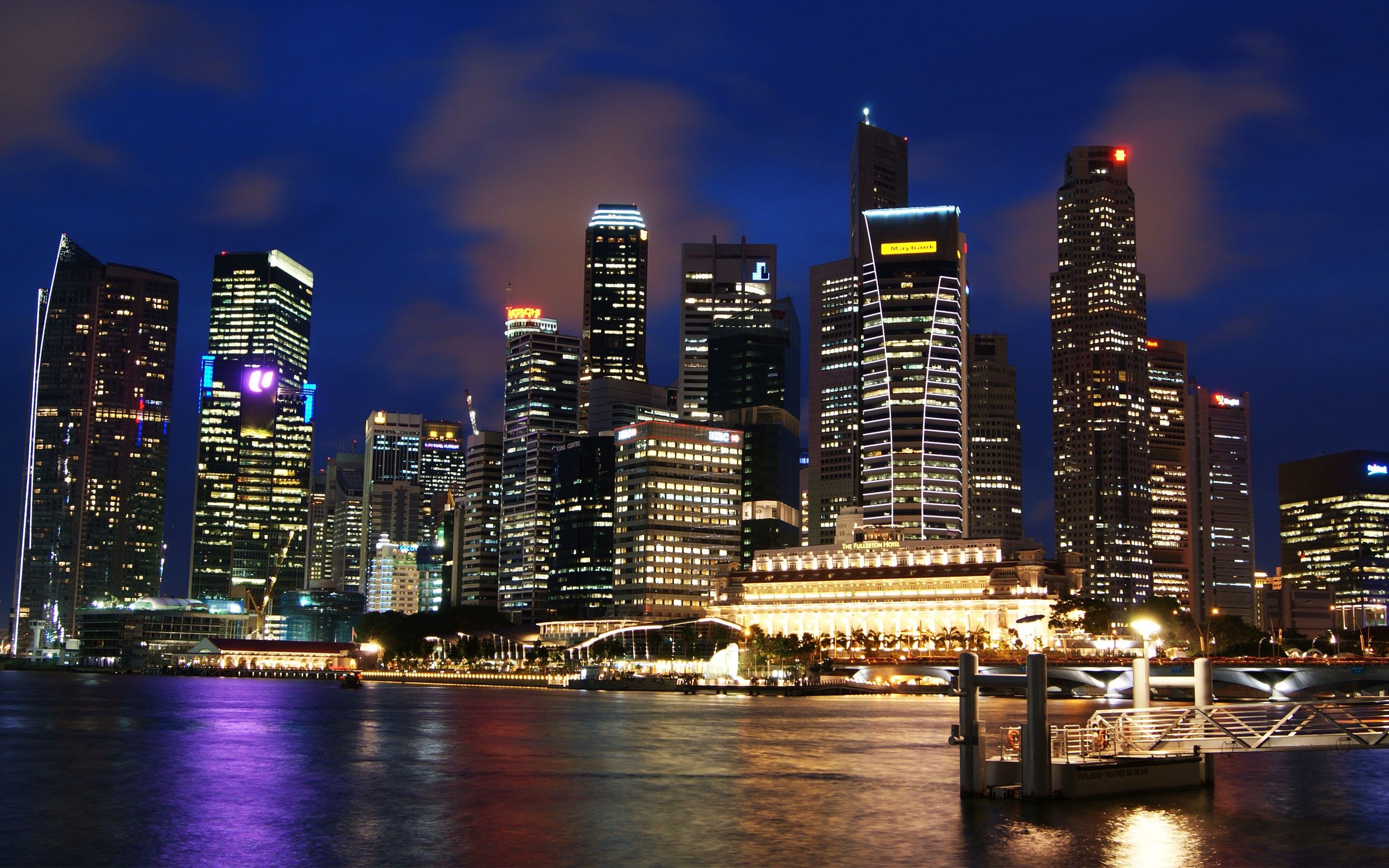 Skyline Singapore notturno, 2560x1600 2K, Desktop