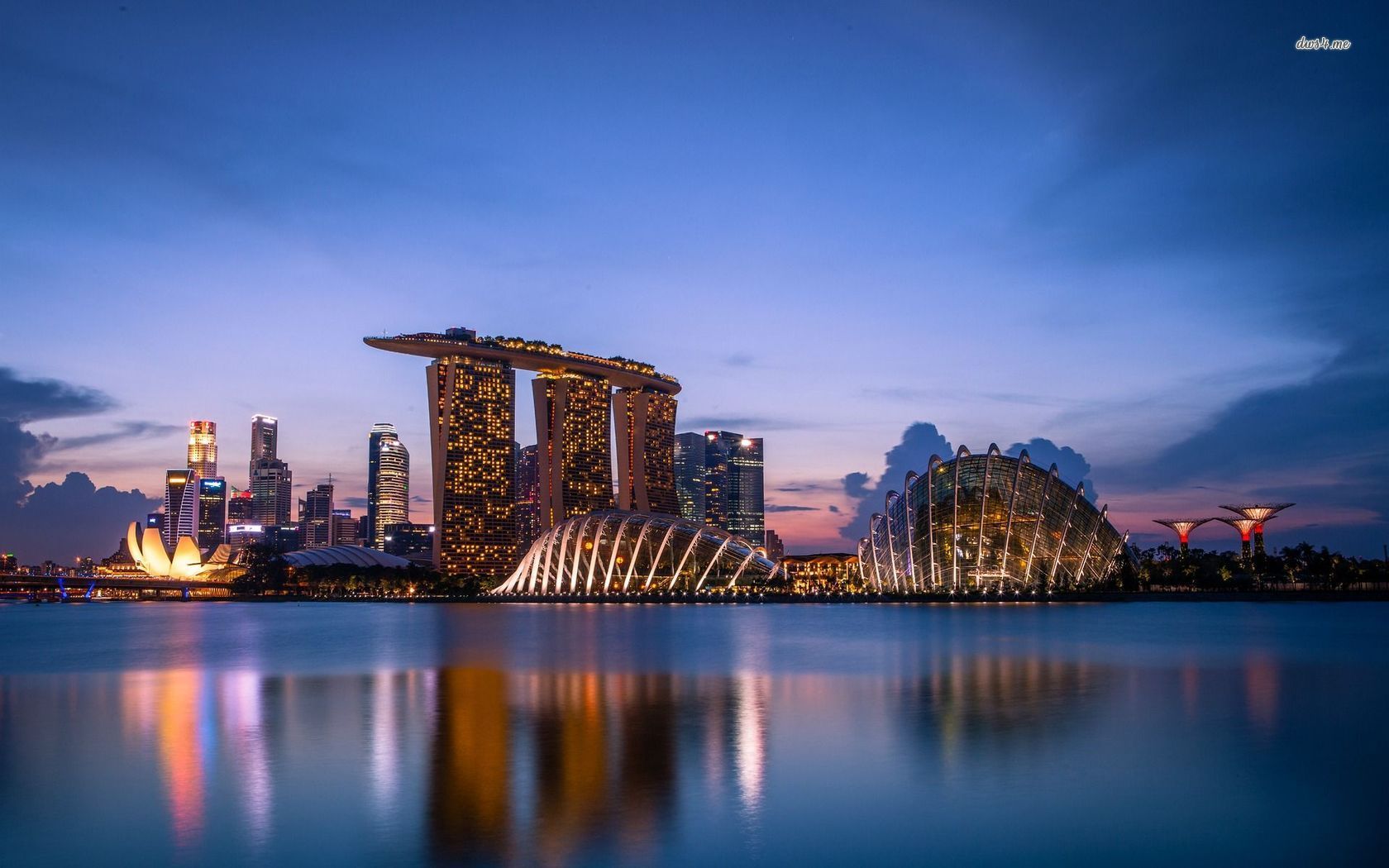 Marina Bay Sands Singapore notturno, 1680x1050 HD, PC
