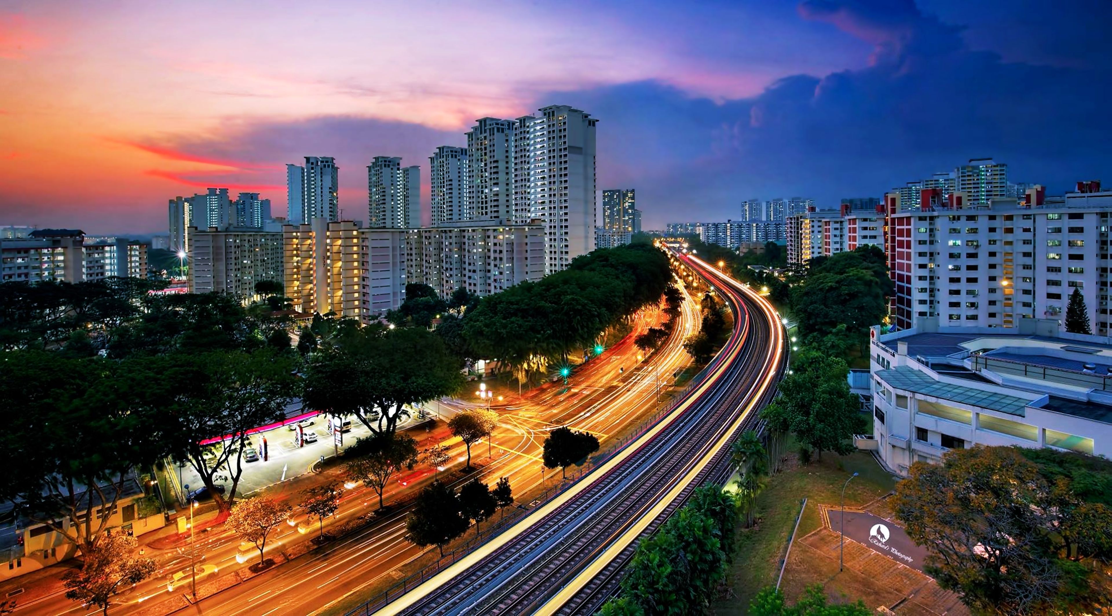 Skyline Singapore al tramonto, 3840x2126 4K, Desktop 4K