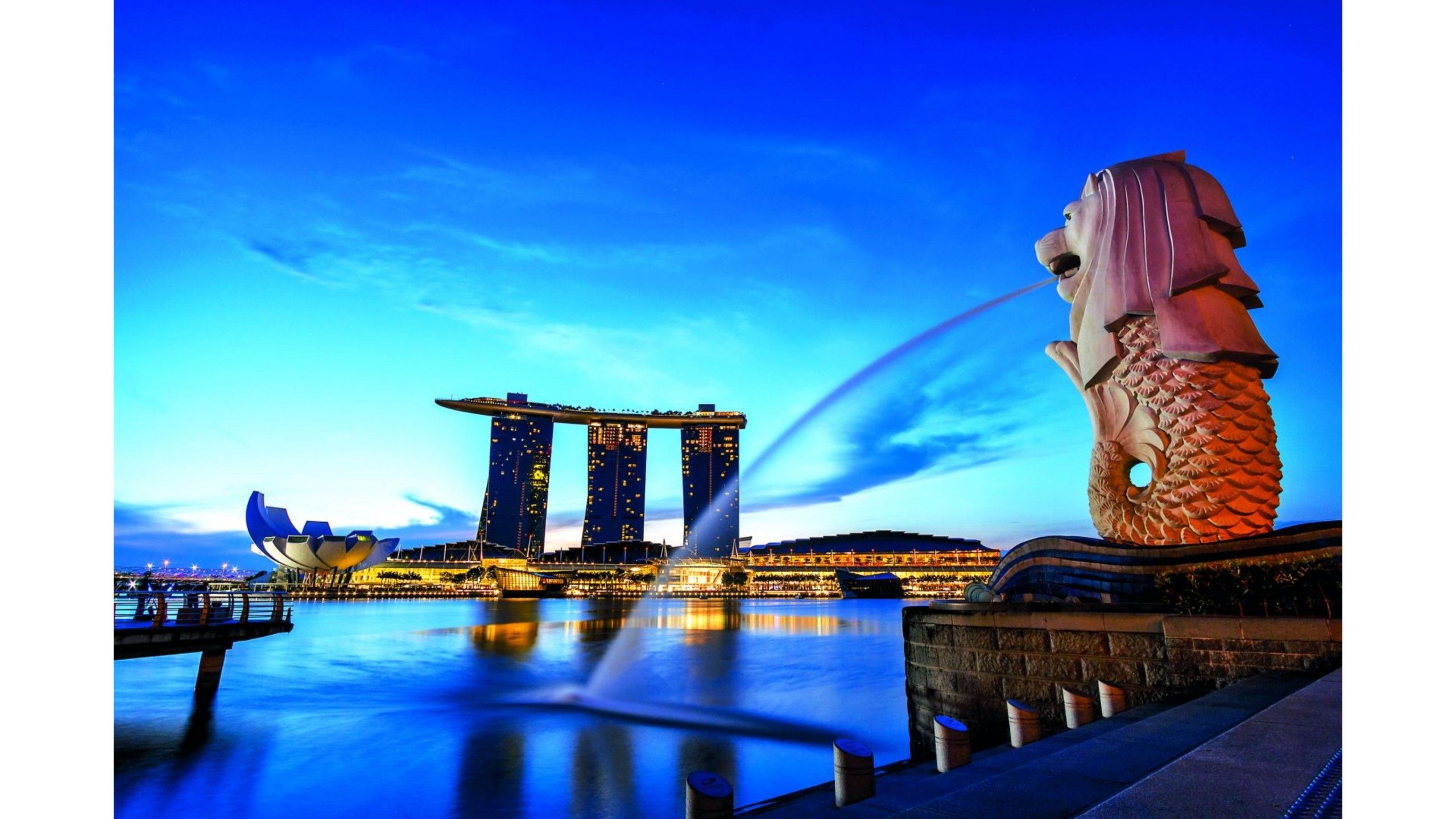 Merlion e Marina Bay Singapore, 2560x1440 QHD, Laptop