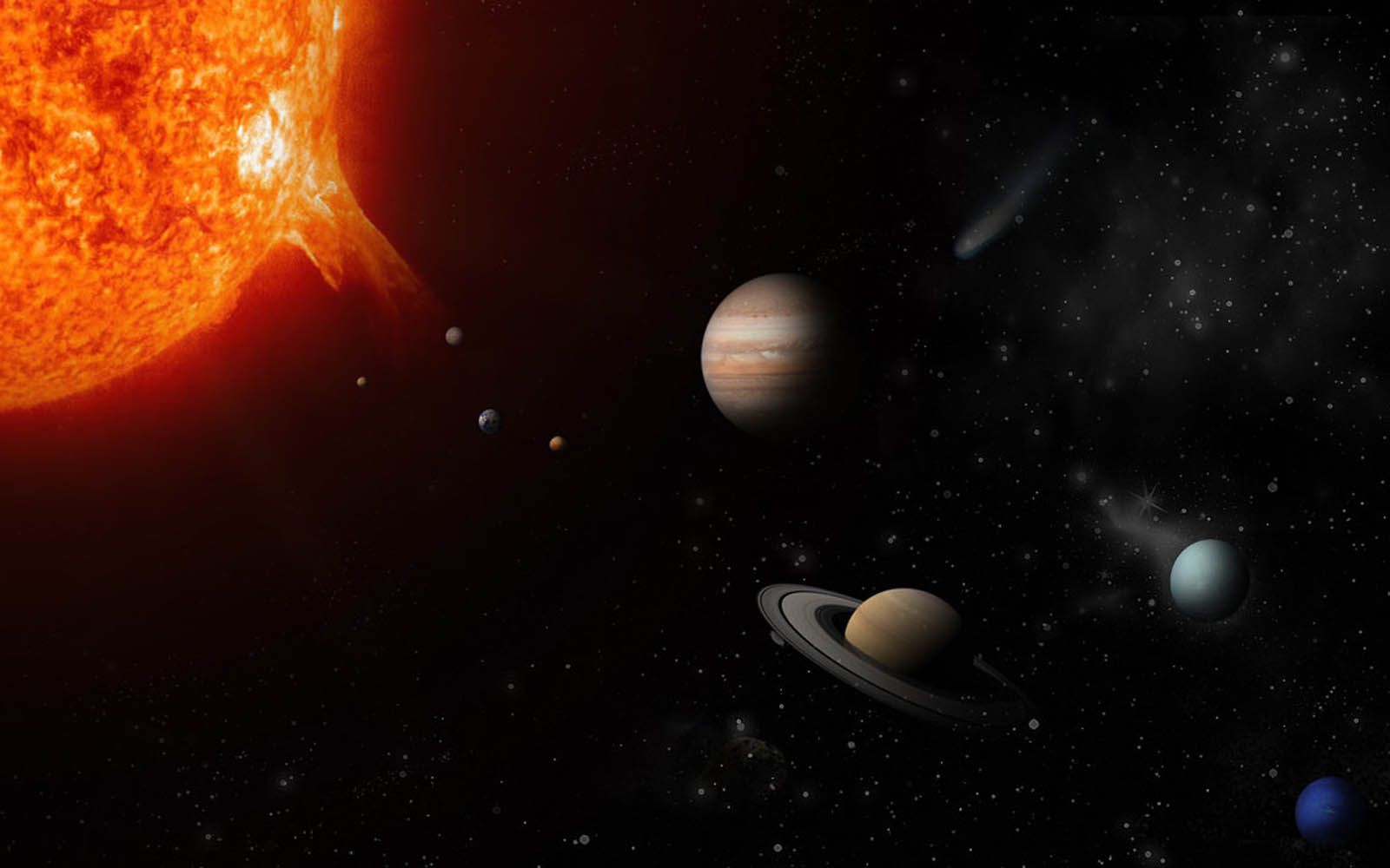 Sole e pianeti sistema solare, 1600x1000 900p, Laptop