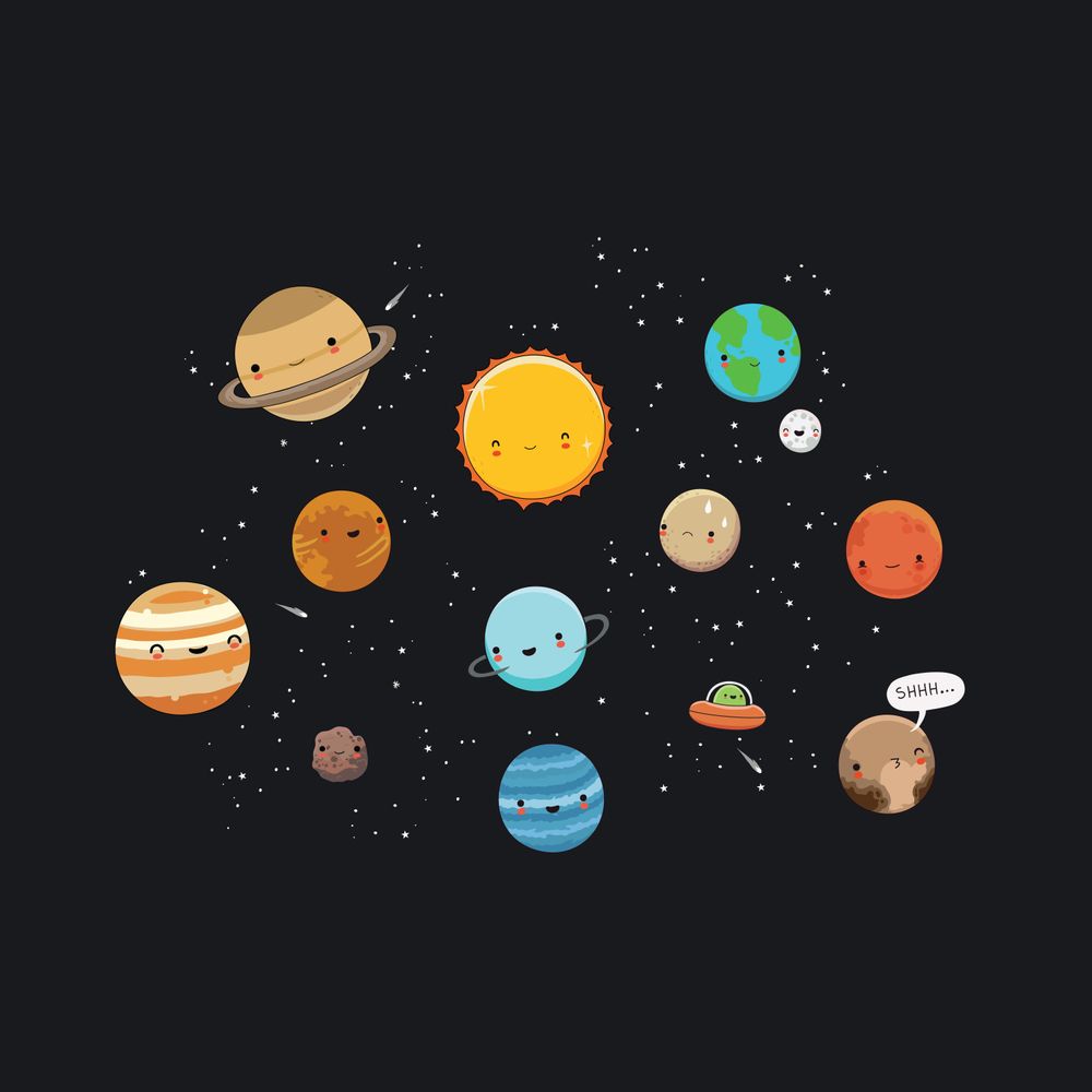 Sistema solare pianeti kawaii, 1000x1000 HD, Desktop