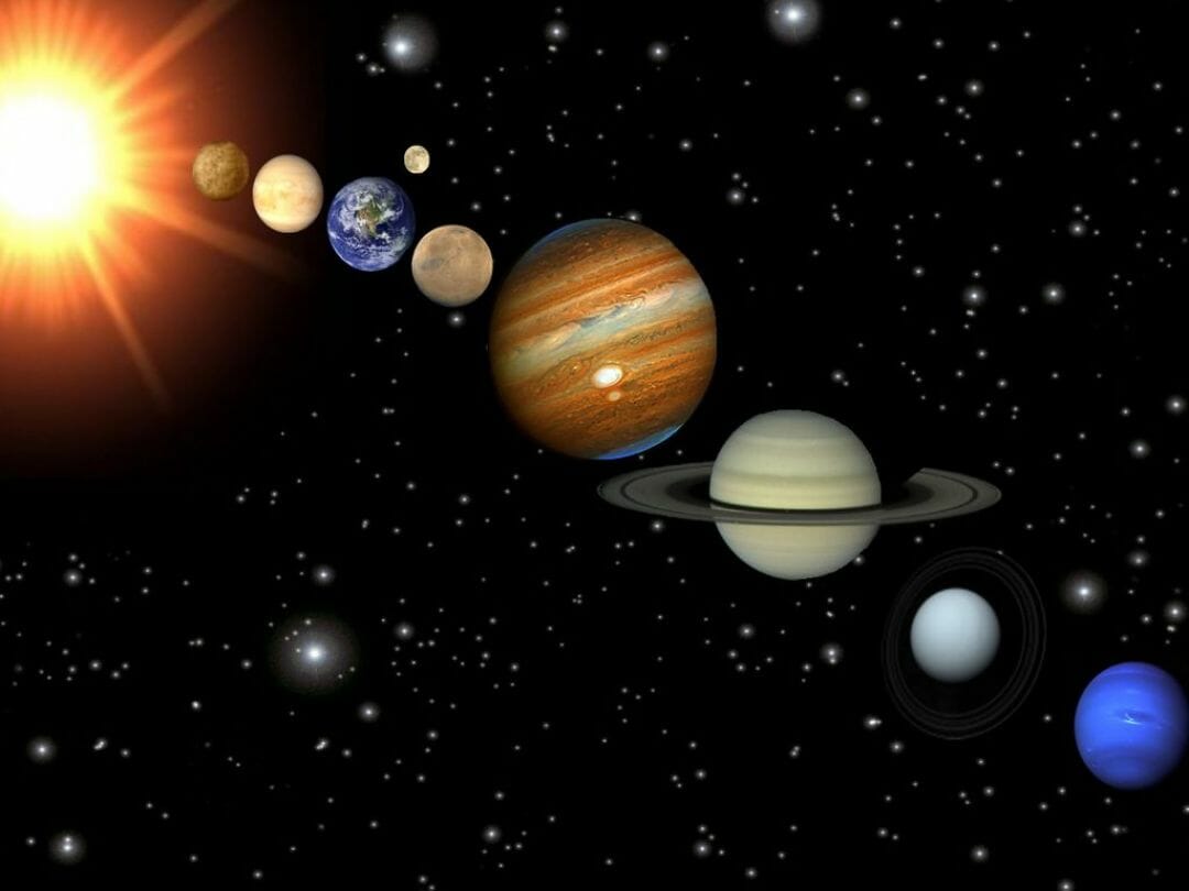 Pianeti del sistema solare in fila, 1080x810 HD, Desktop