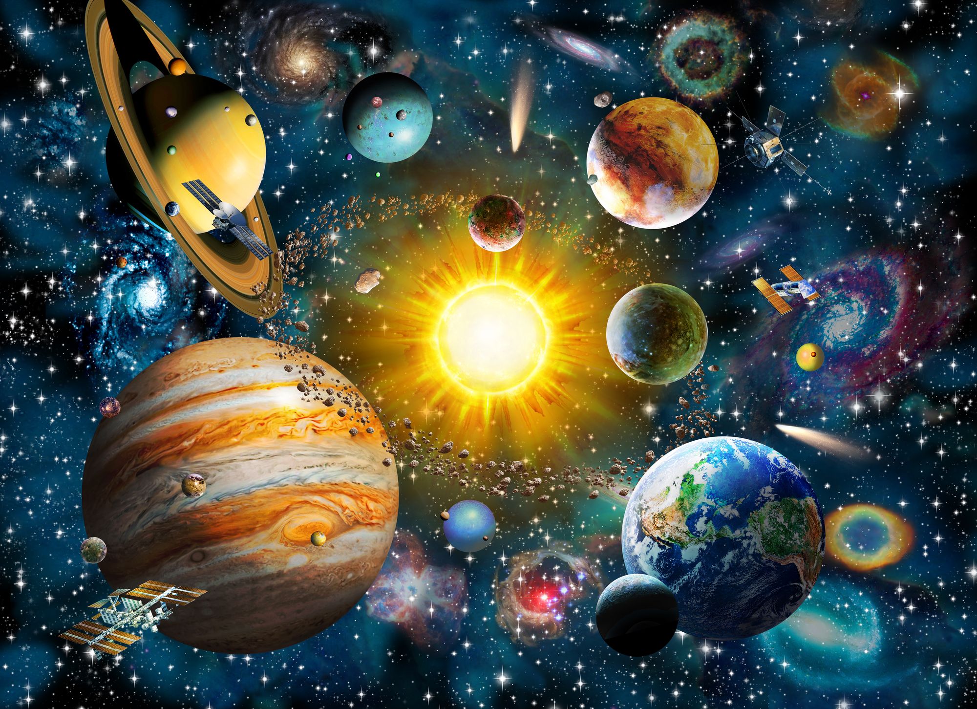Sistema Solare pianeti spazio, 2000x1451 Hi-Res, PC