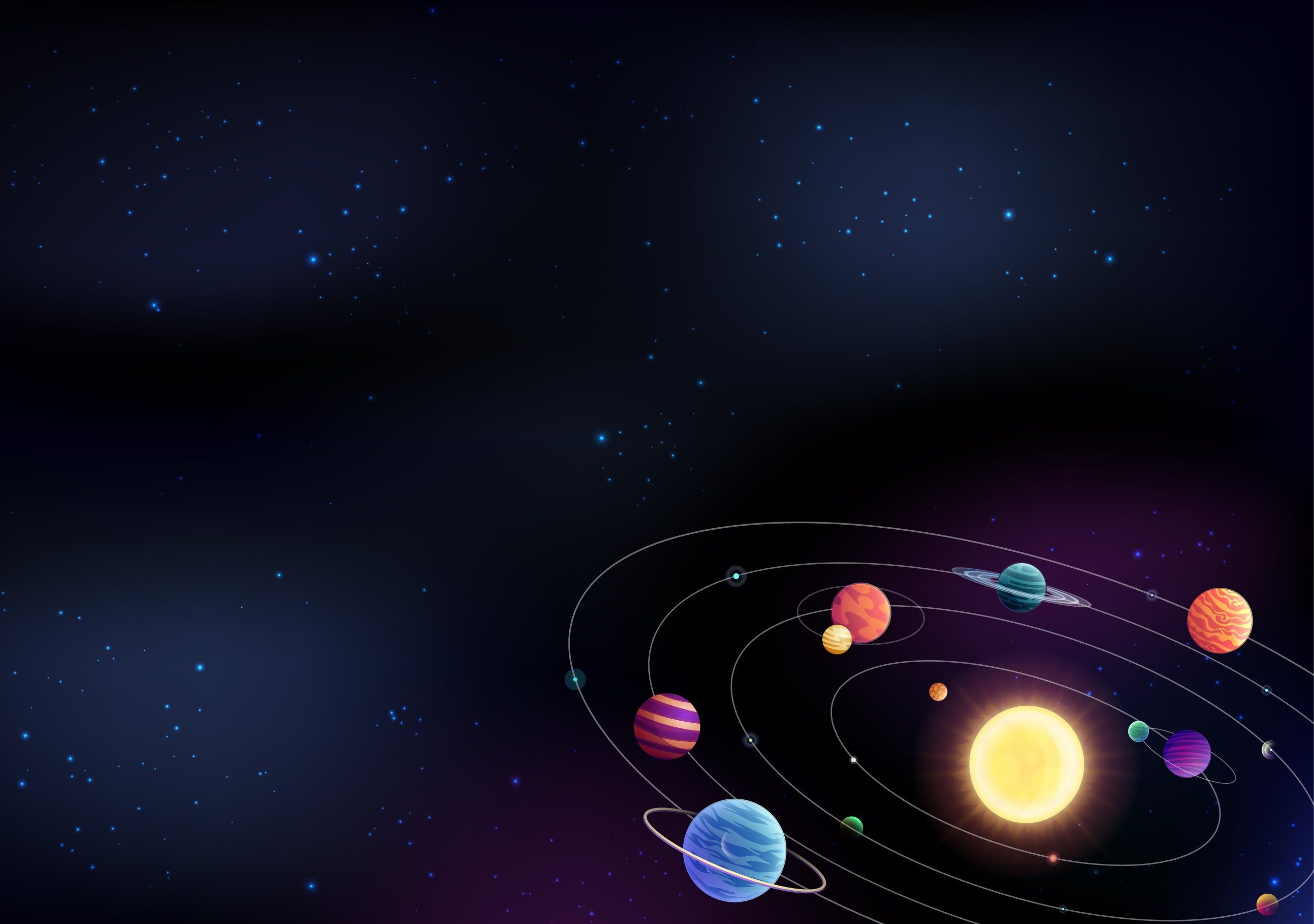 Sistema solare con orbite planetarie, 2560x1800 2K, Desktop