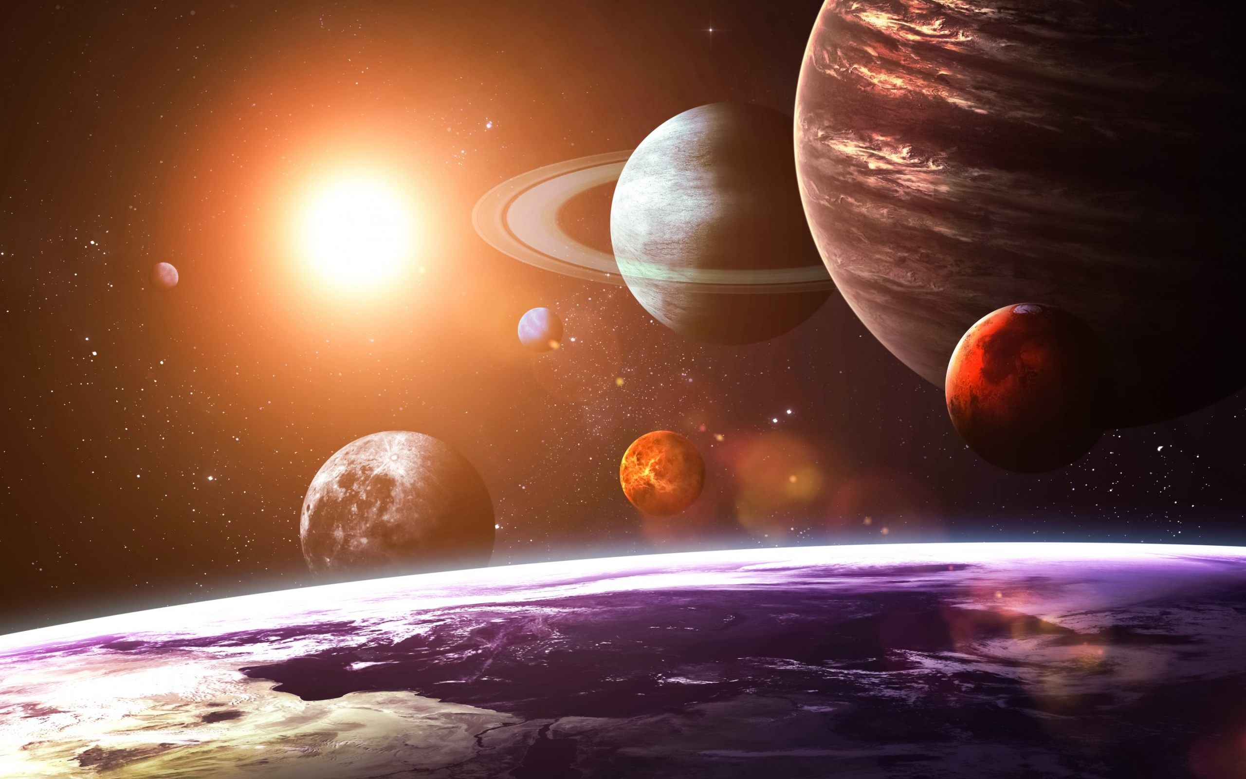 Sistema solare con pianeti, 2560x1600 2K, PC