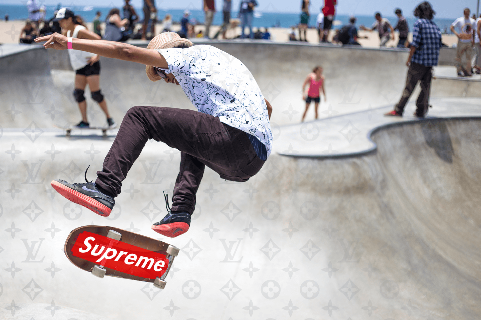 Skateboarder salto skate Supreme, 1920x1280 Full HD+ WUXGA, Desktop