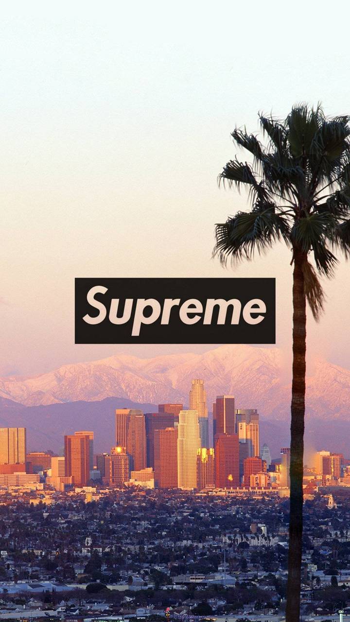 Supreme logo skyline Los Angeles, California, 720x1280 Verticale, Mobile