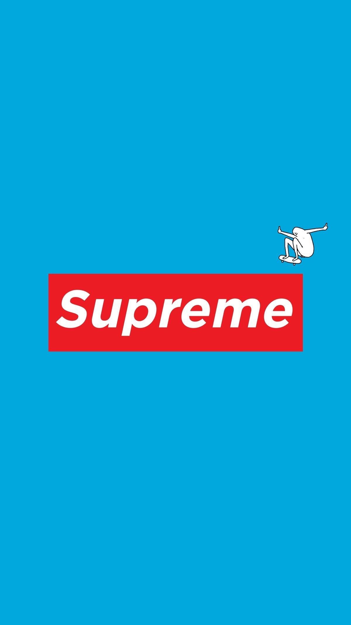 Logo Supreme sfondo azzurro, 1200x2133 Verticale, Telefono