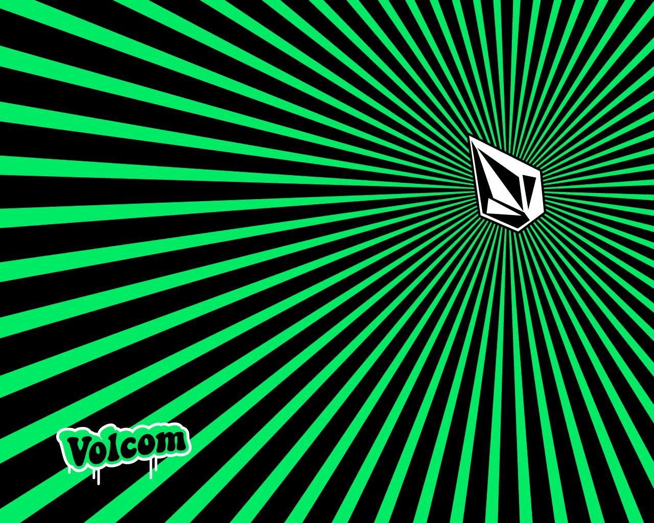 Logo Volcom raggi verdi, 1280x1024 HD, Desktop