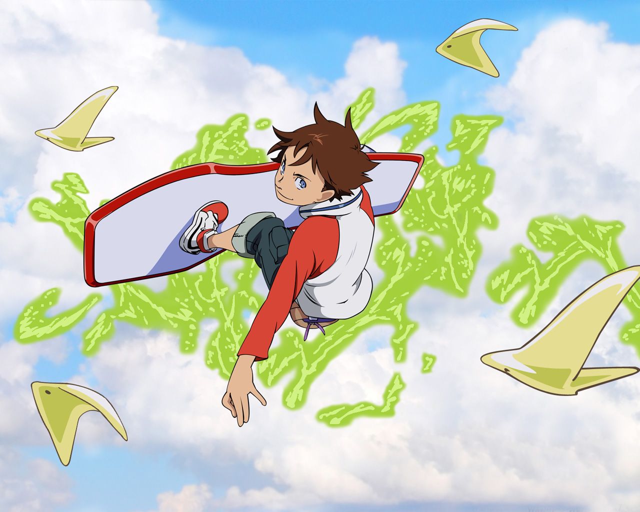 Renton Eureka Seven skateboard volante, 1280x1024 HD, Desktop