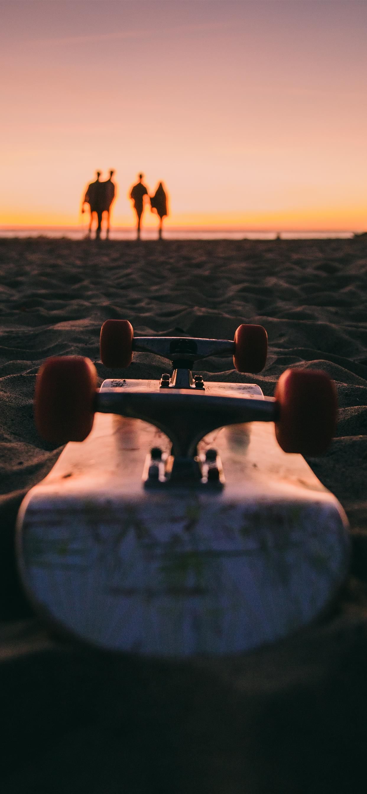Skateboard tramonto spiaggia Venice, 1242x2688 Verticale, iPhone Pro