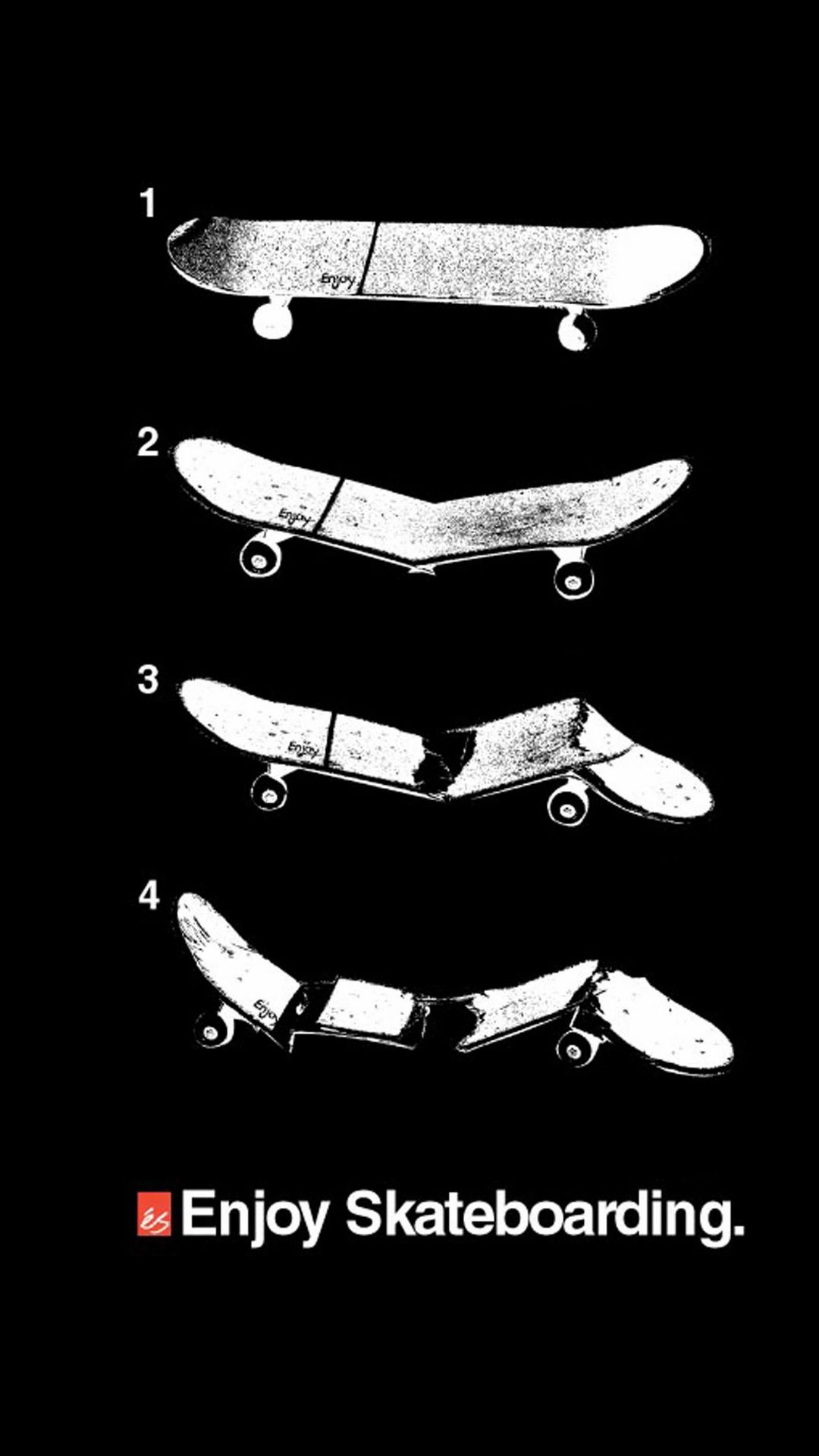 Skateboard bianco e nero, 1080x1920 Verticale, iPhone