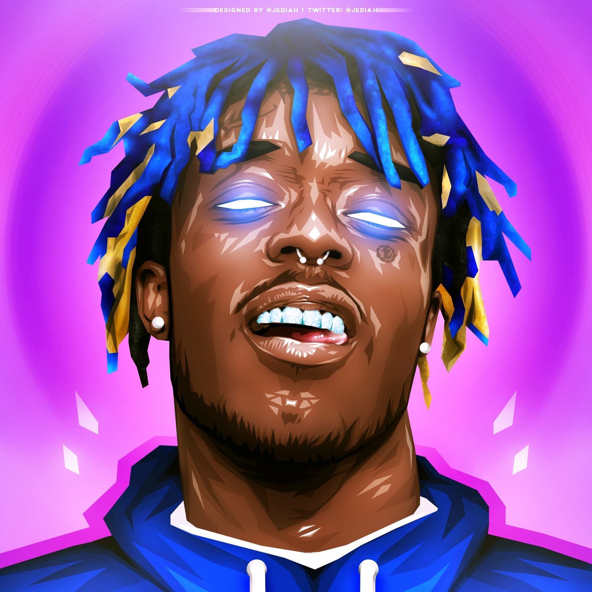 Ritratto rapper dreadlocks blu, 2000x2000 alta risoluzione, Desktop