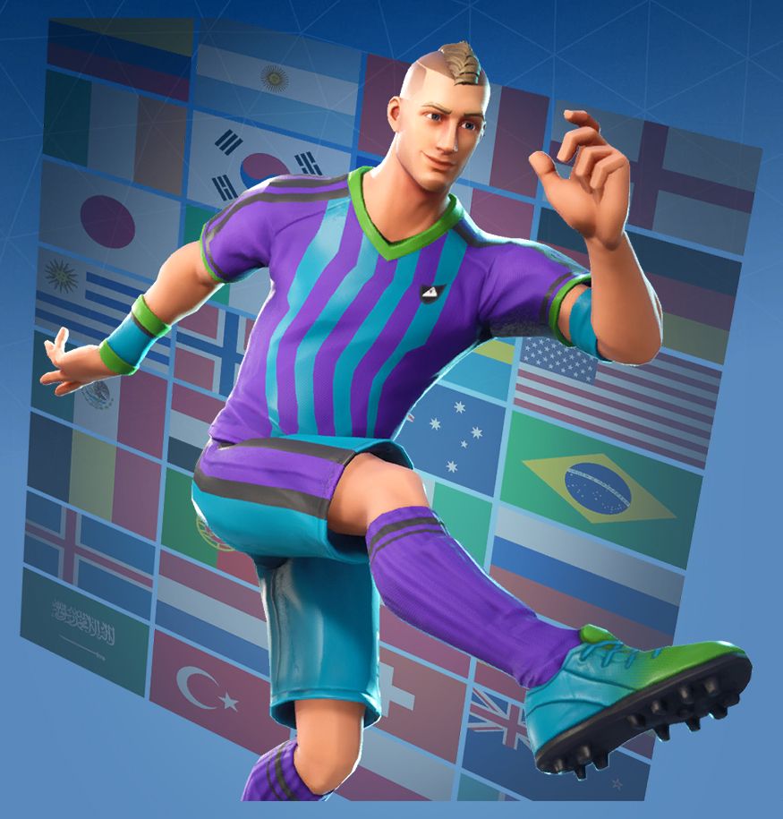 Skin calcio Fortnite bandiere mondiali, 875x915 Verticale, Mobile