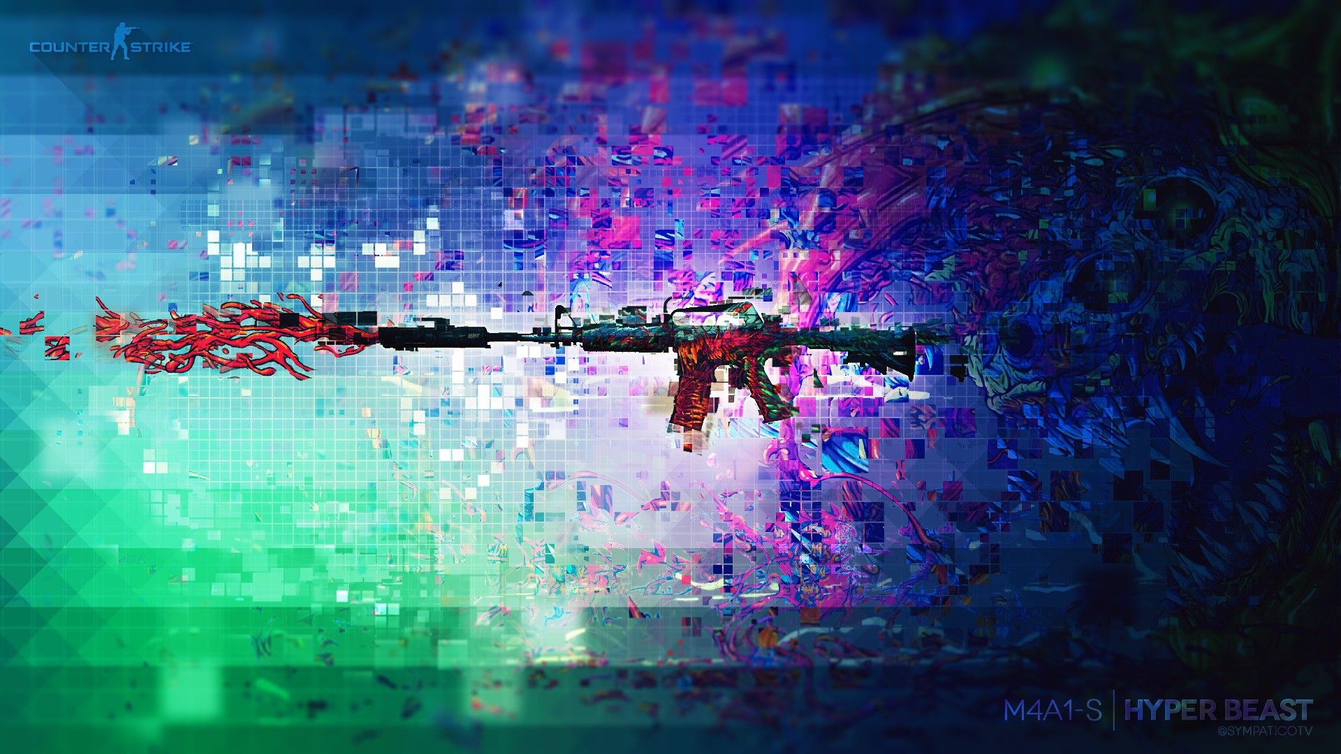 Fucile skin CS:GO astratto, 1920x1080 1080p, Laptop