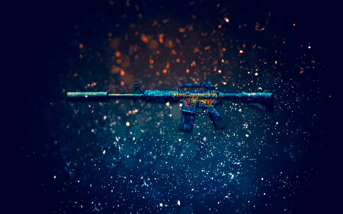 Fucile skin blu particelle, 1200x750 HD, Desktop
