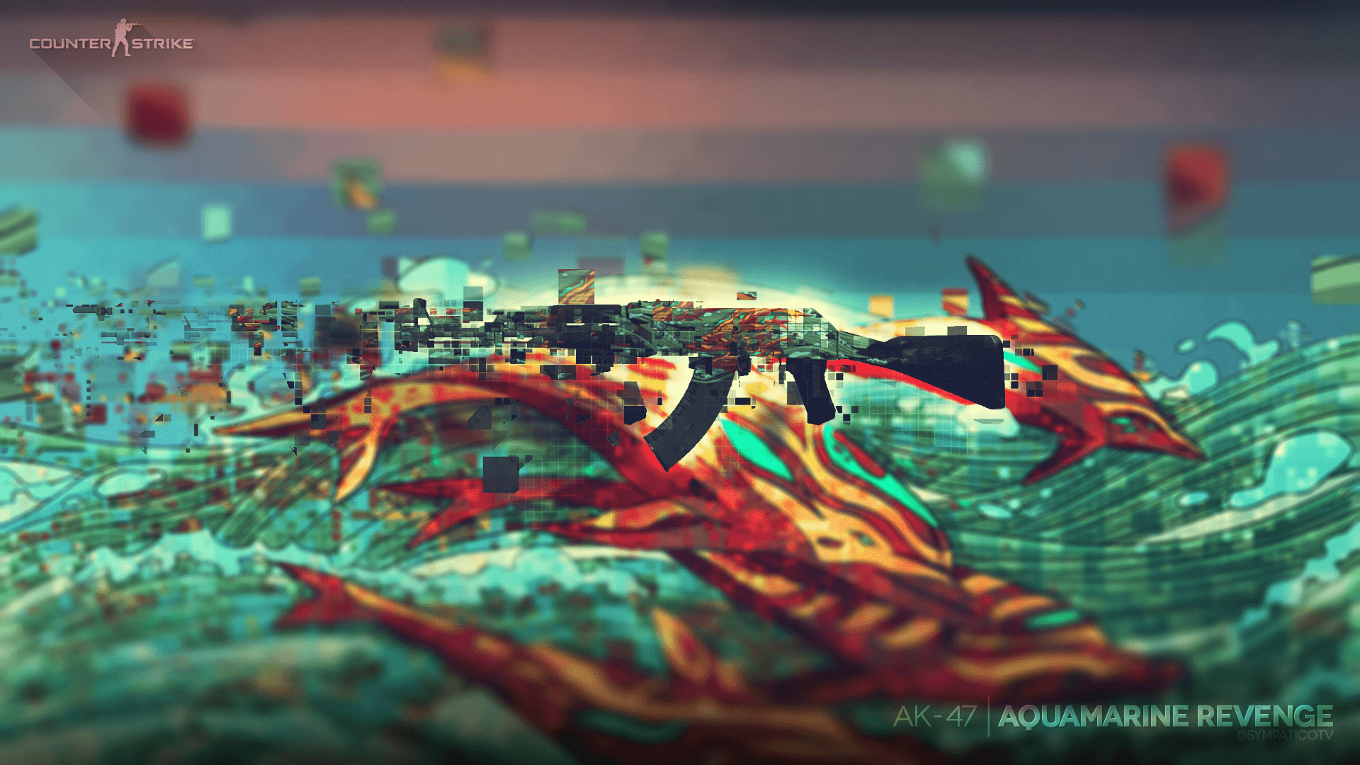 Fucile skin CS:GO neon, 1600x900 900p, Desktop