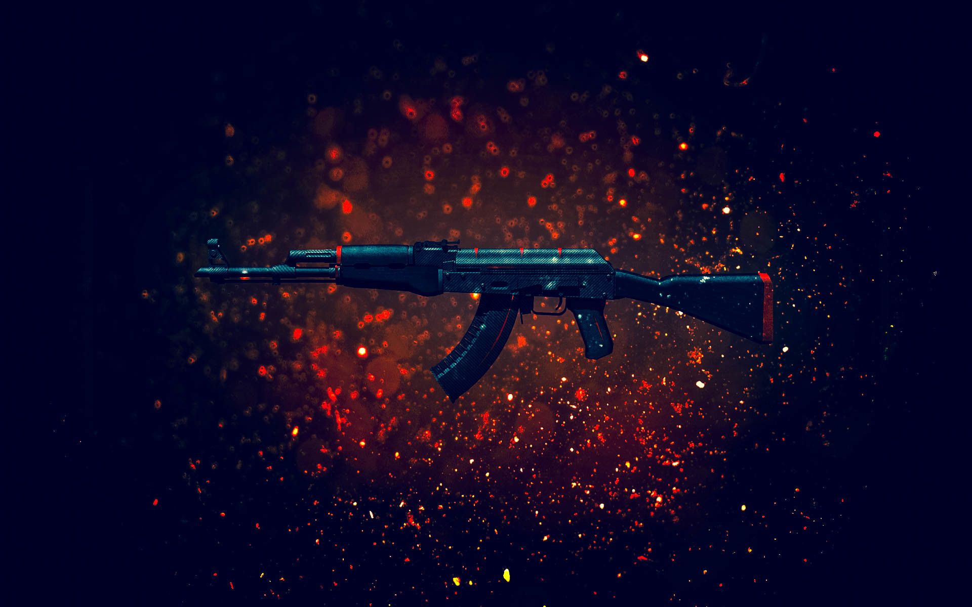 Fucile AK-47 silhouette scura, 1920x1200 Full HD+, Laptop