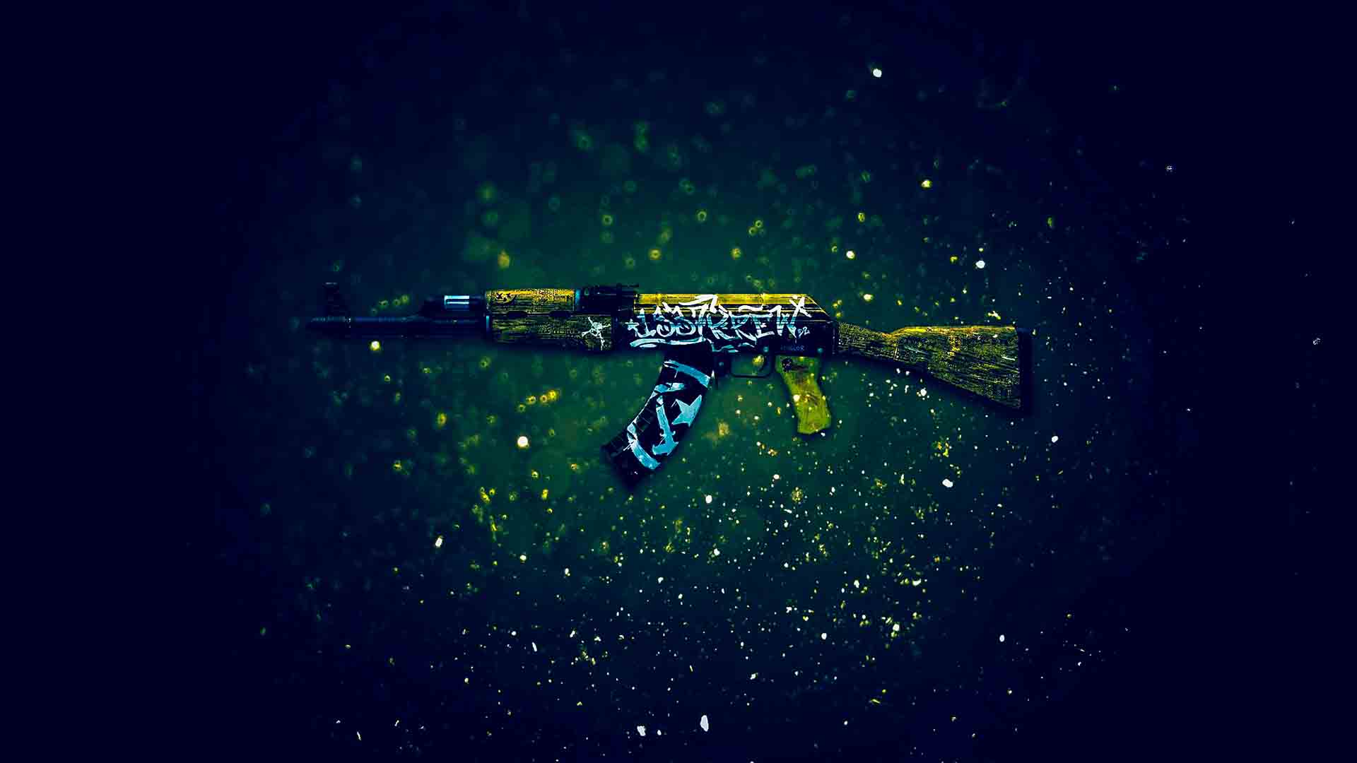 Fucile skin CS:GO blu, 1600x900 HD, Laptop