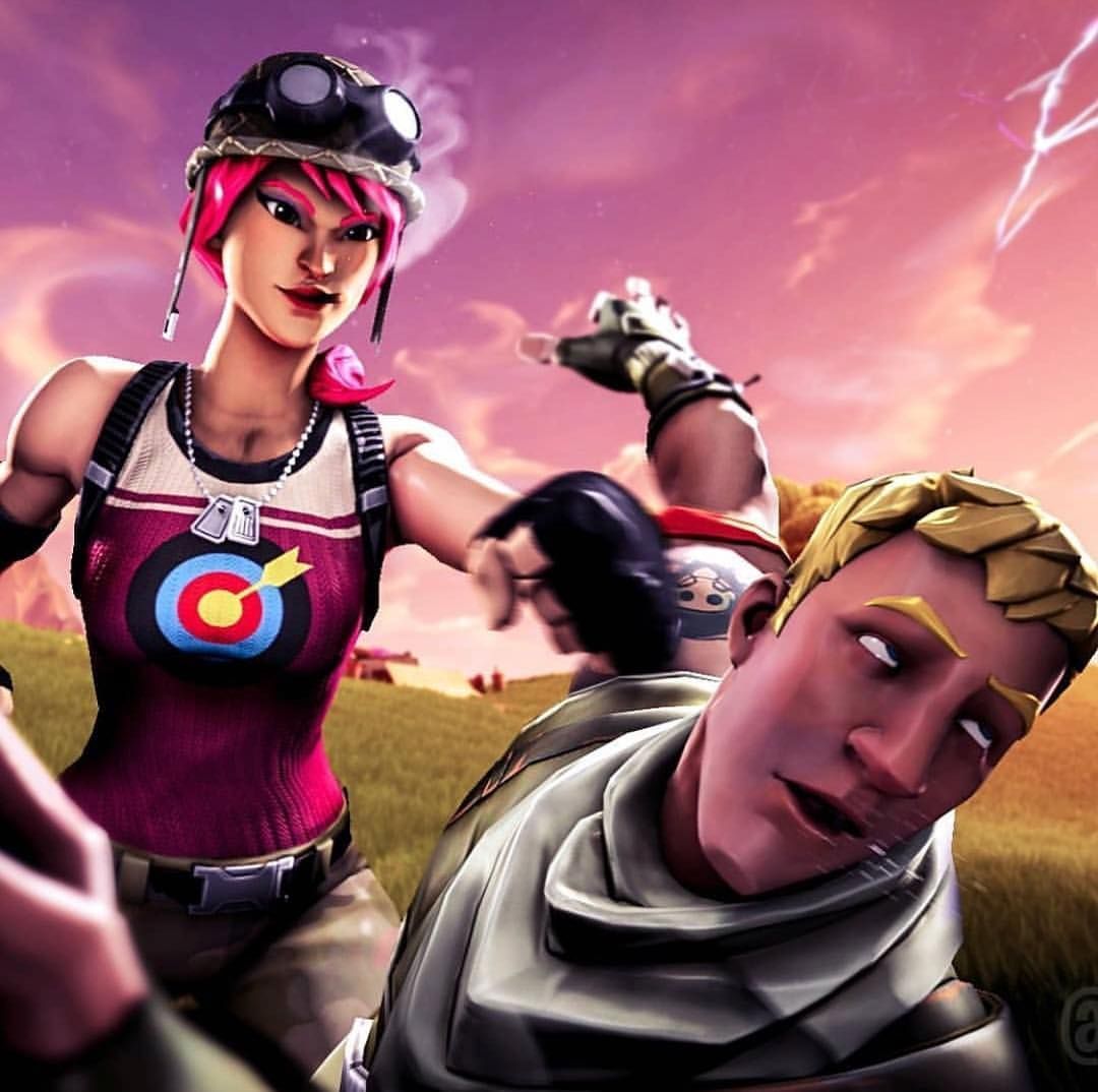 Personaggi Fortnite, tramonto, 1080x1074 HD, iMac