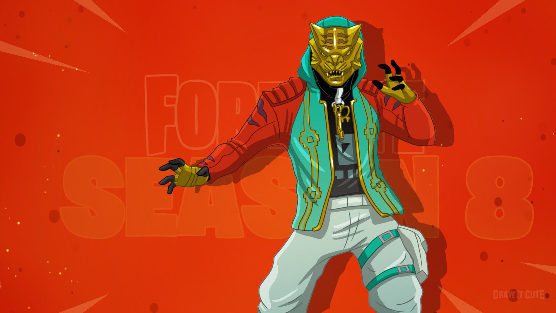 Fortnite personaggio maschera dorata, 1920x1080 Full HD 1080p, PC