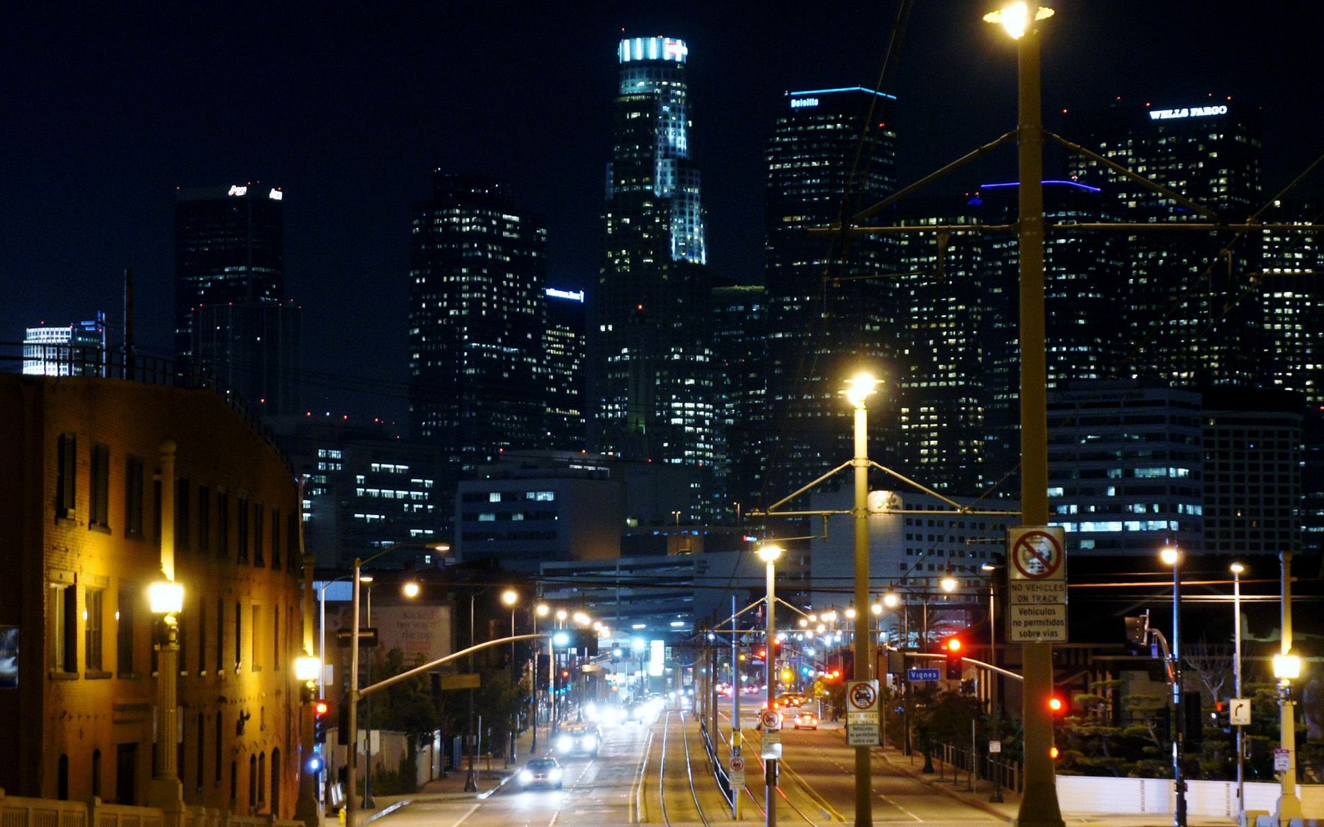Skyline Los Angeles di notte, 1920x1200 WUXGA, PC