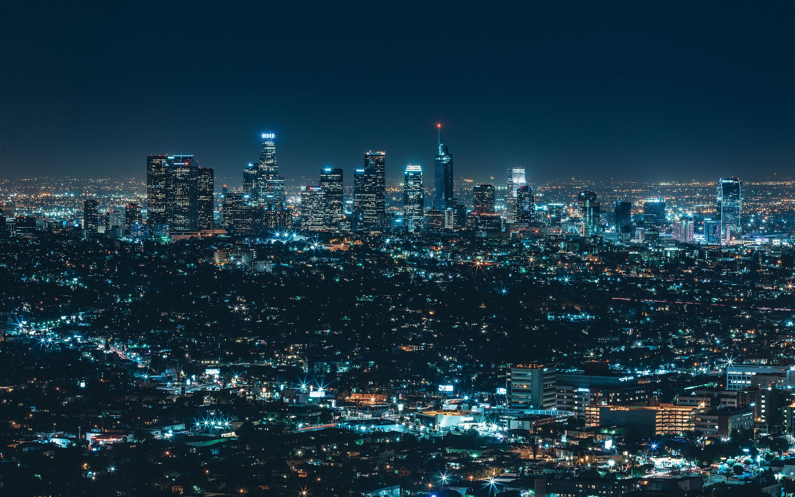 Skyline notturno Los Angeles, 2560x1600 2K, MacBook Pro