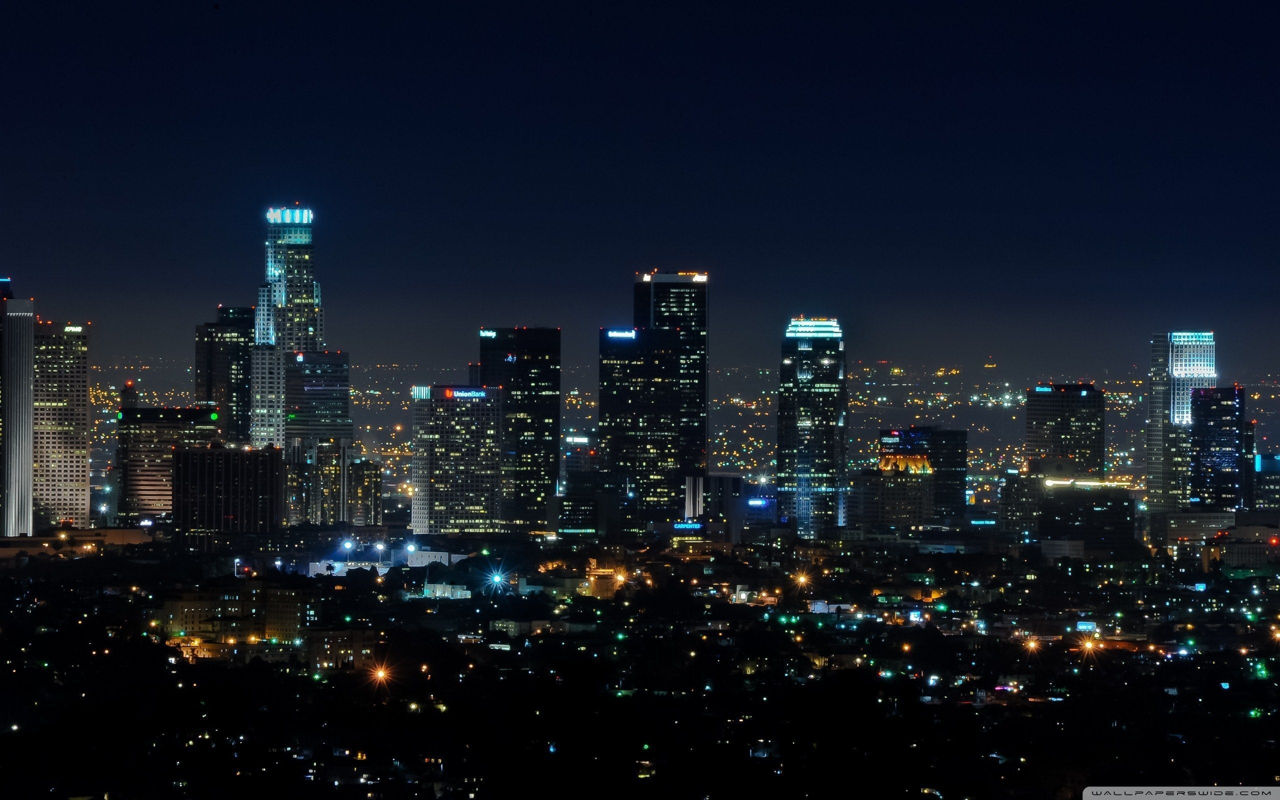 Skyline Los Angeles di notte, 2560x1600 2K, Desktop