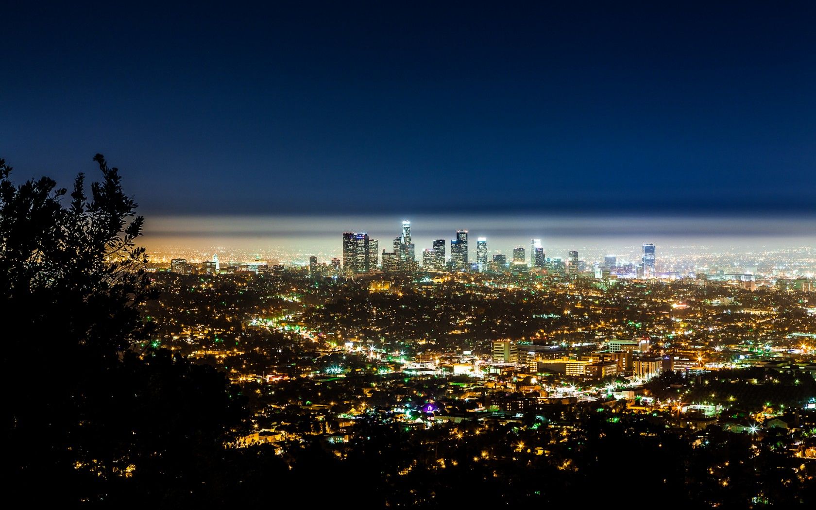 Skyline di Los Angeles notturno, 1680x1050 HD, Desktop