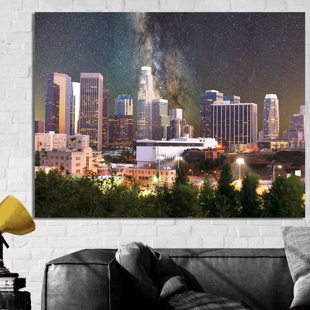 Skyline Los Angeles quadro notturno, 1000x1000 HD, Laptop