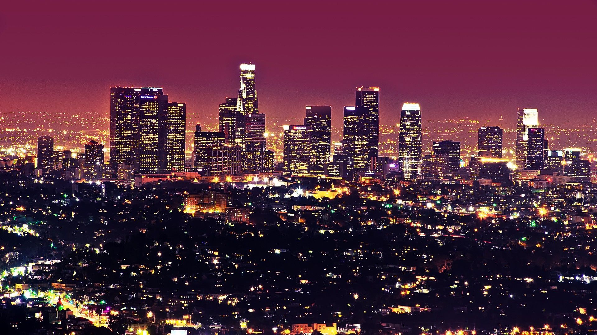 Skyline Los Angeles al tramonto, 1920x1200 Full HD+, iMac