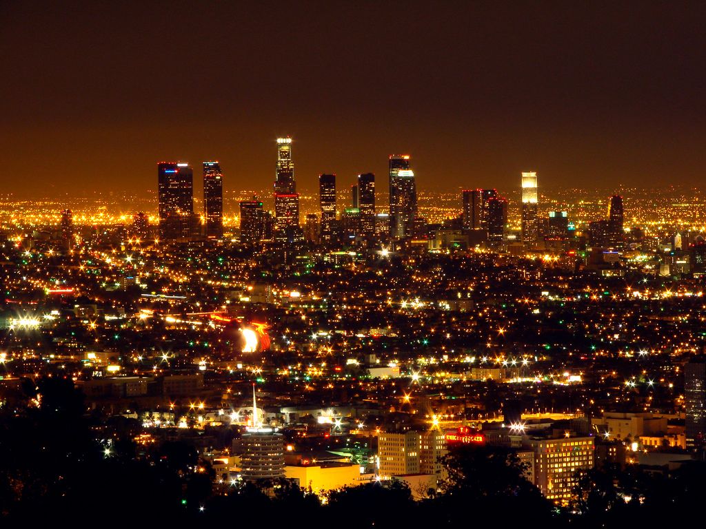 Skyline Los Angeles notturno, 1024x768 HD, Desktop