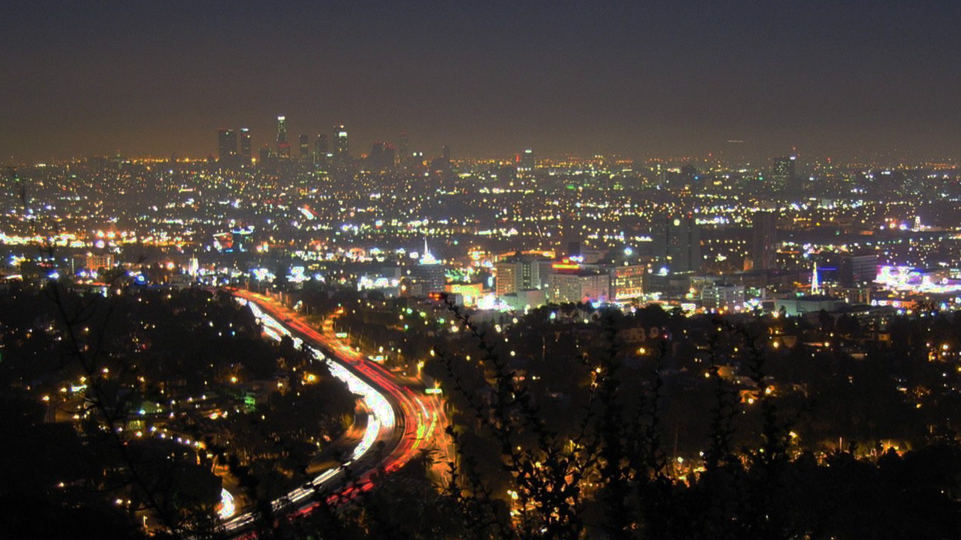 Skyline Los Angeles di notte, 1920x1080 Full HD, Laptop