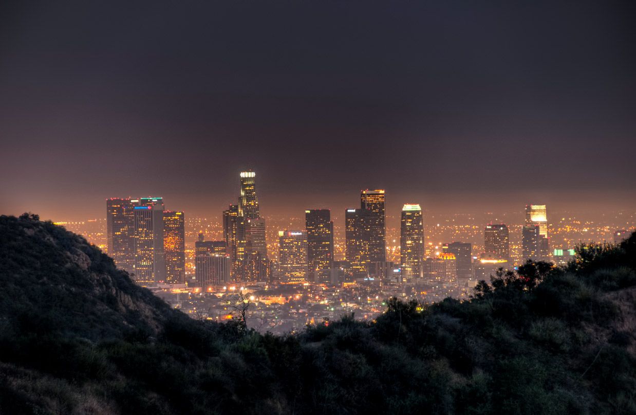 Skyline di Los Angeles notturno, 1238x807 HD, Desktop