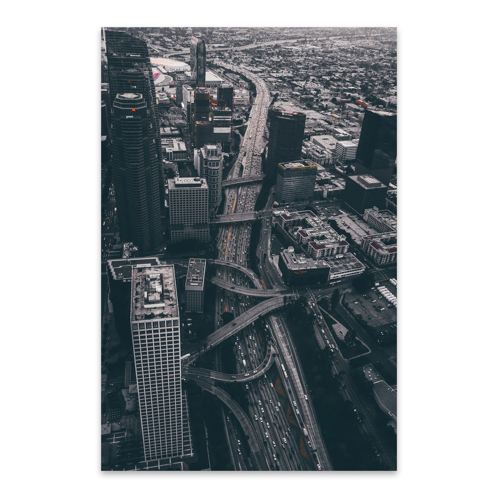 Skyline Los Angeles bianco e nero, 2000x2000 alta risoluzione, PC