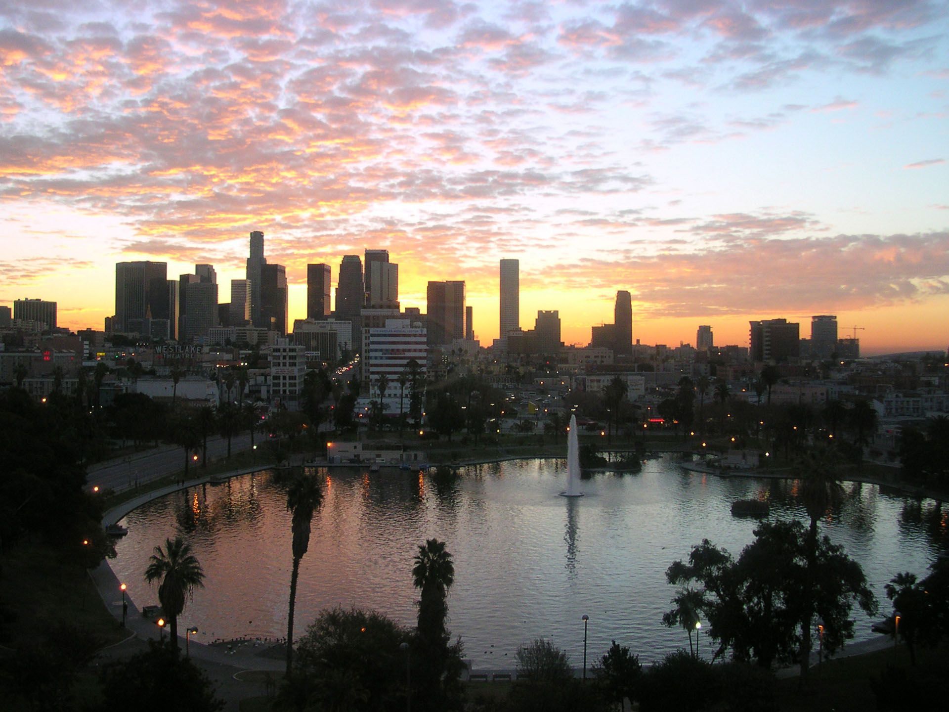 Skyline Los Angeles al tramonto, California, 1920x1440 Full HD+, Desktop