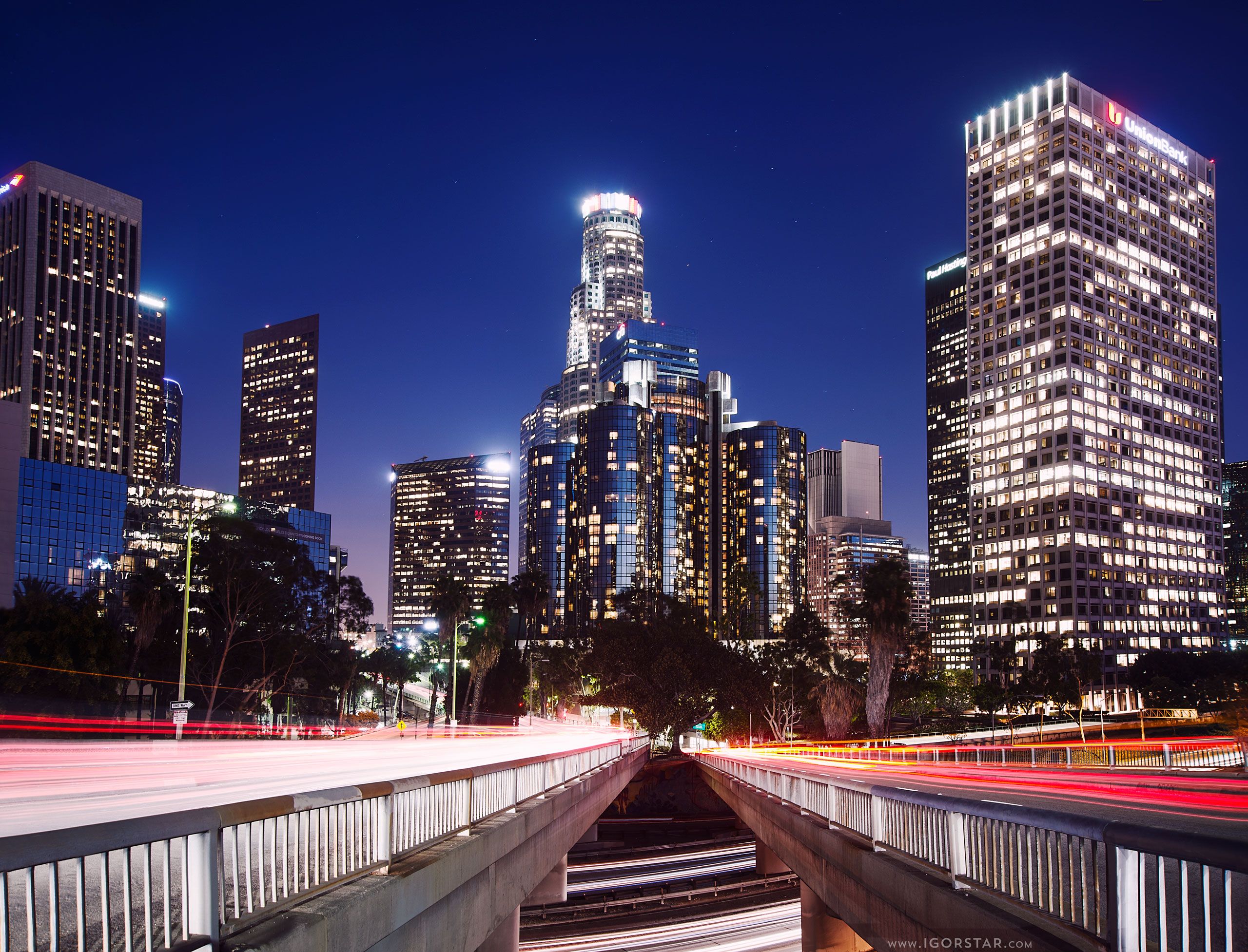 Orologio in legno skyline Los Angeles, 2048x1792 Hi-Res, PC Desktop