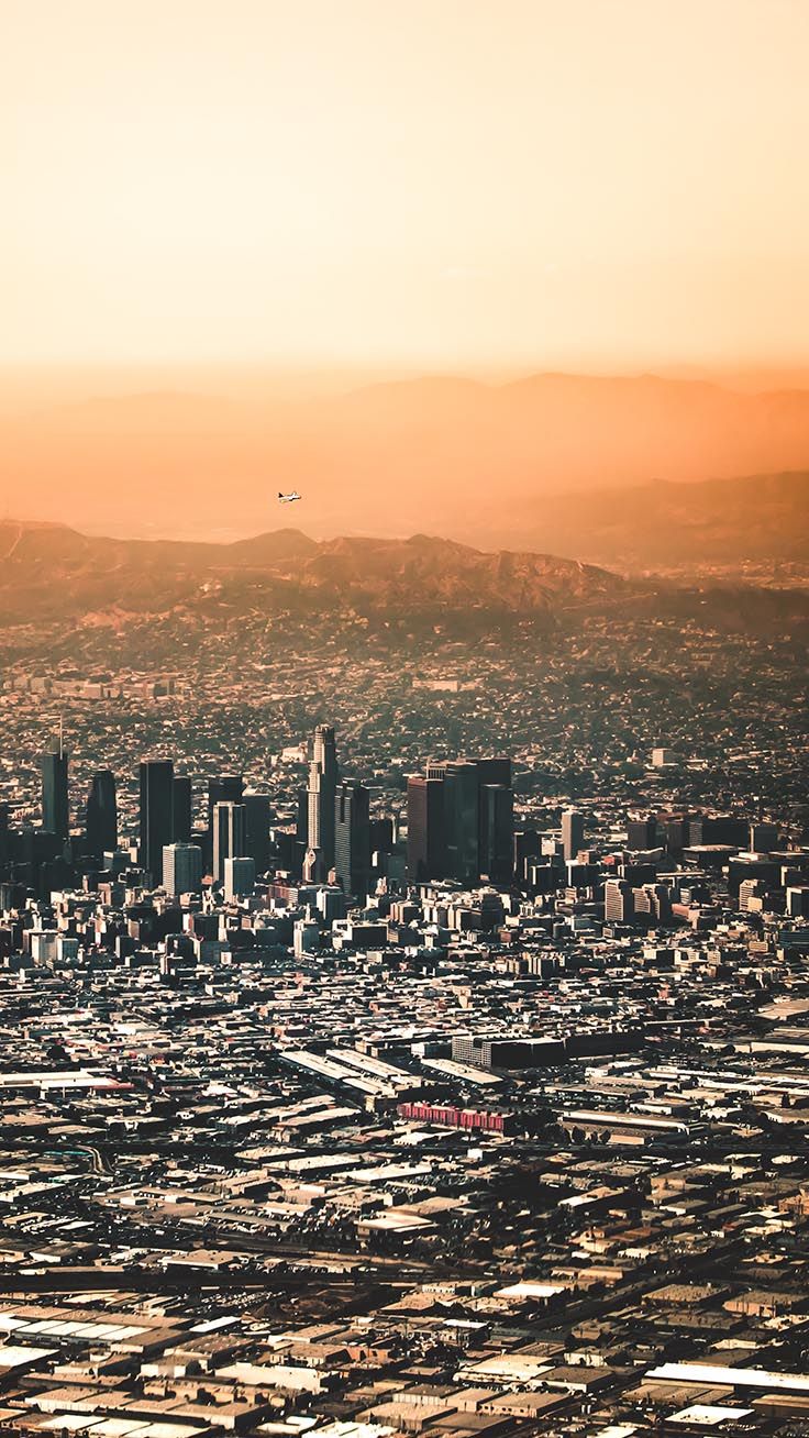 Skyline Los Angeles al tramonto, 736x1308 Verticale, Telefono