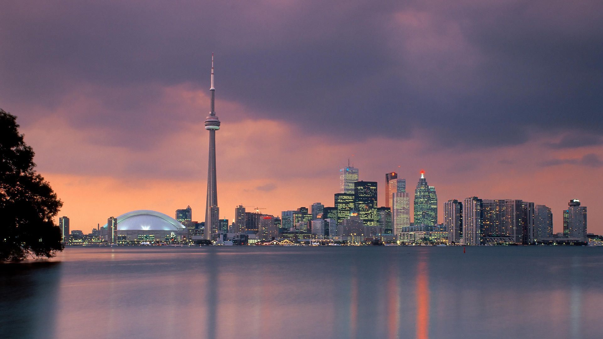 Skyline di Toronto al tramonto, 1920x1080 Full HD 1080p, Laptop