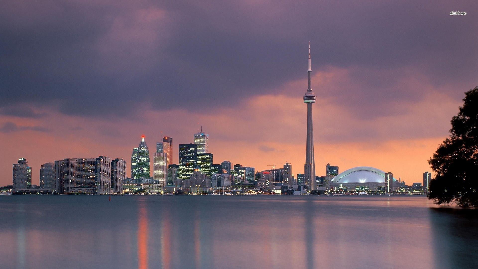Skyline di Toronto al tramonto, 1920x1080 Full HD 1080p, Desktop