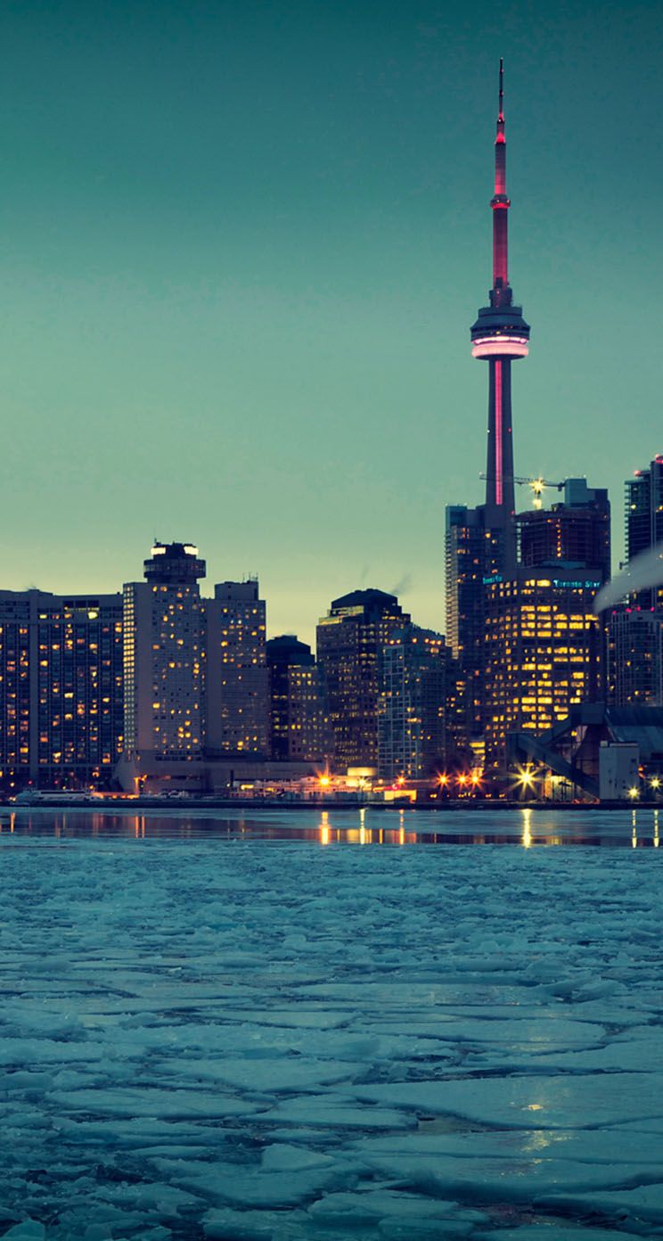 Skyline di Toronto notturno, 744x1392 Full HD Verticale, Smartphone