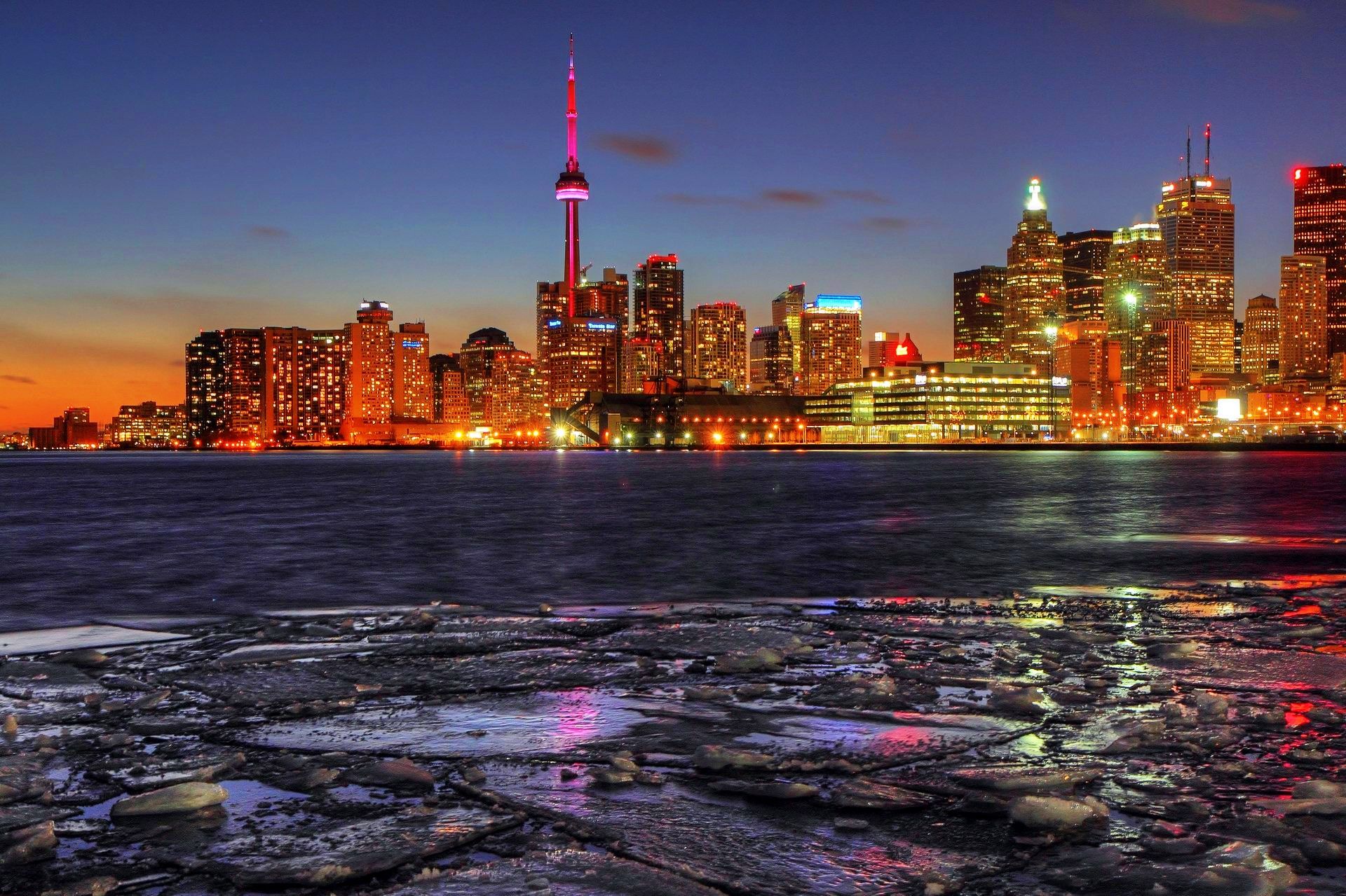 Skyline Toronto notturno con CN Tower, 1920x1279 Full HD+, Laptop