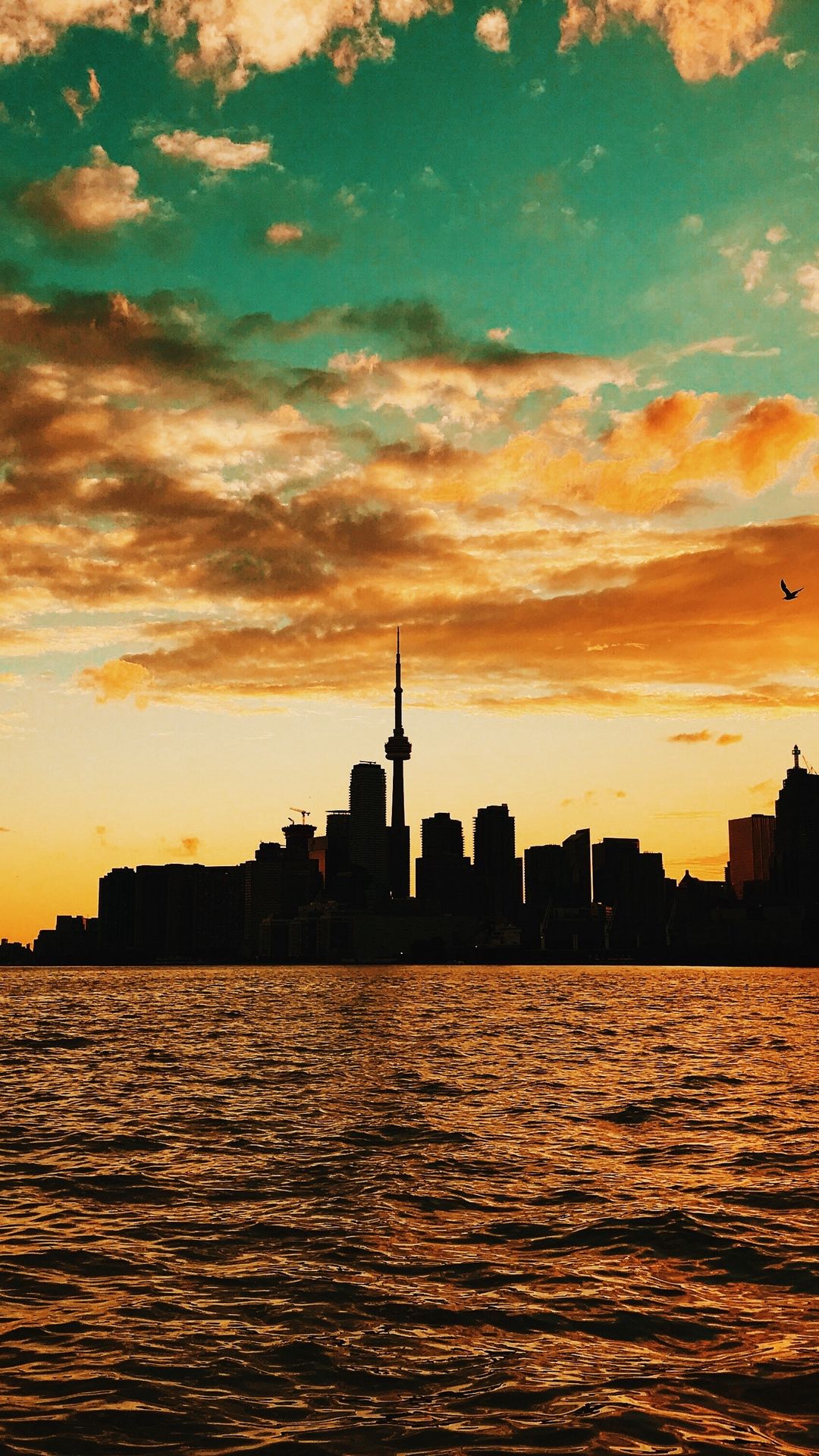 Skyline Toronto al tramonto, 1080x1920 Verticale, Mobile