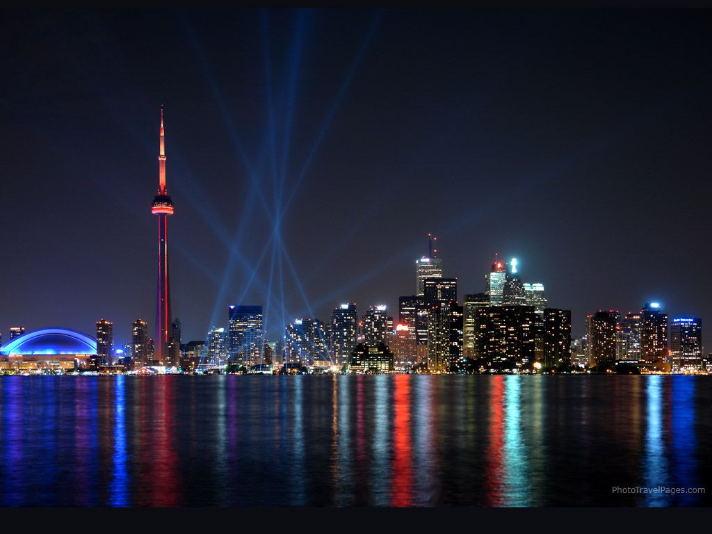 Skyline di Toronto notturno, 1024x768 HD, Laptop