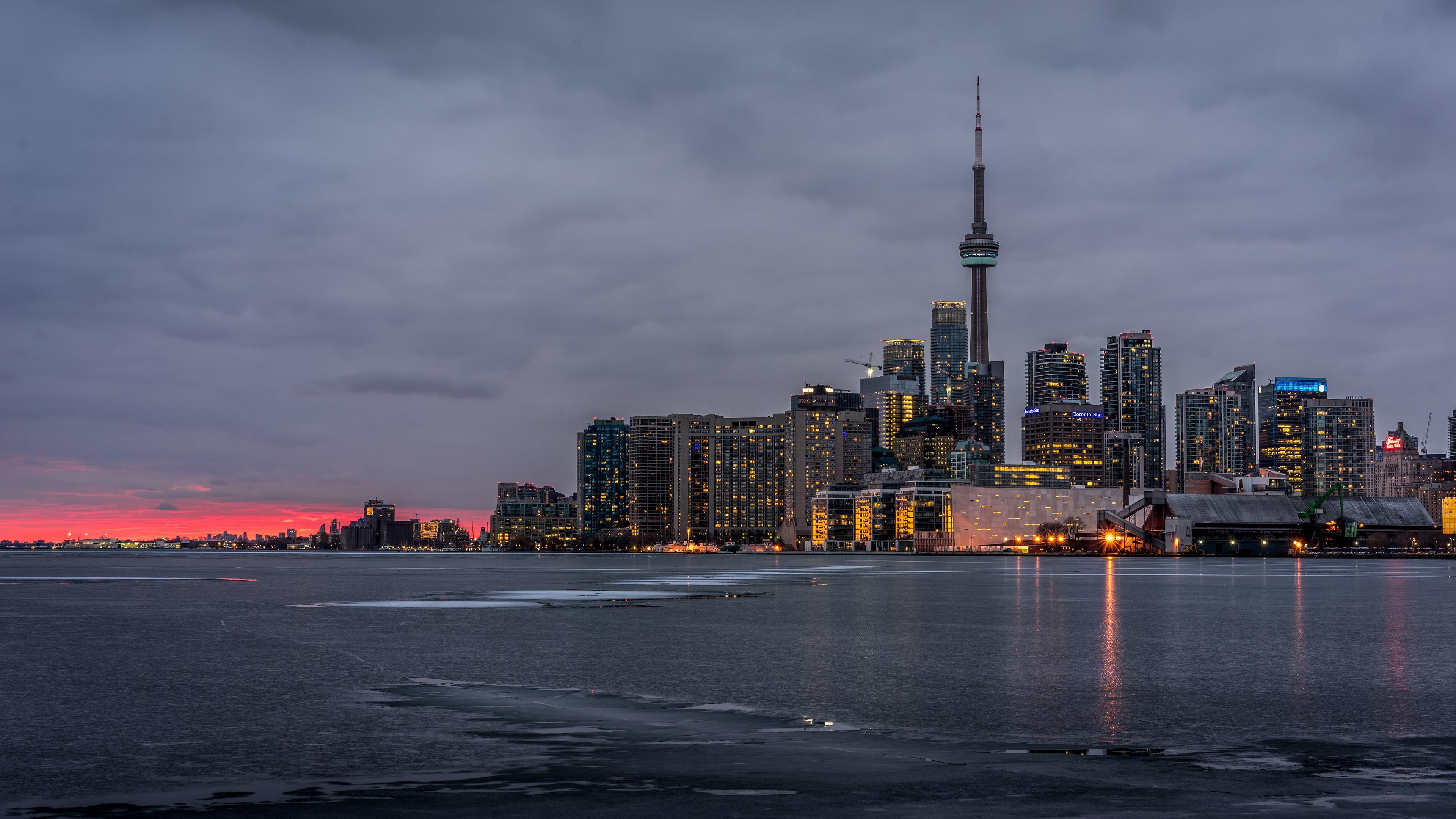 Skyline di Toronto al tramonto, 3840x2160 4K Ultra HD, Monitor 4K