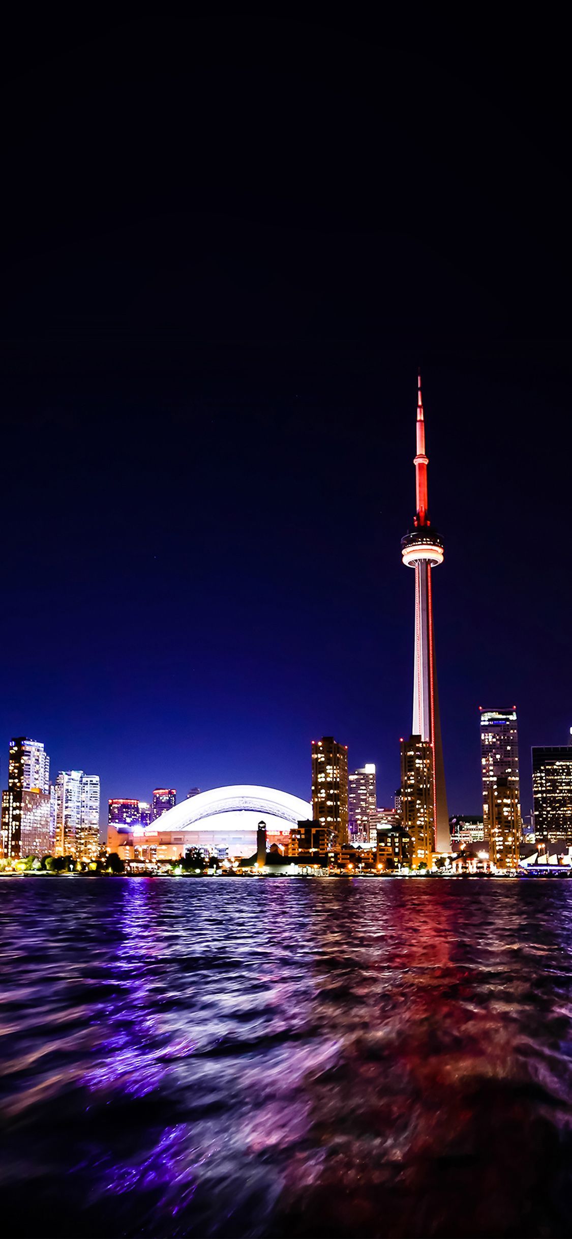 Skyline Toronto notturno CN Tower, 1125x2436 Full HD Verticale, iPhone