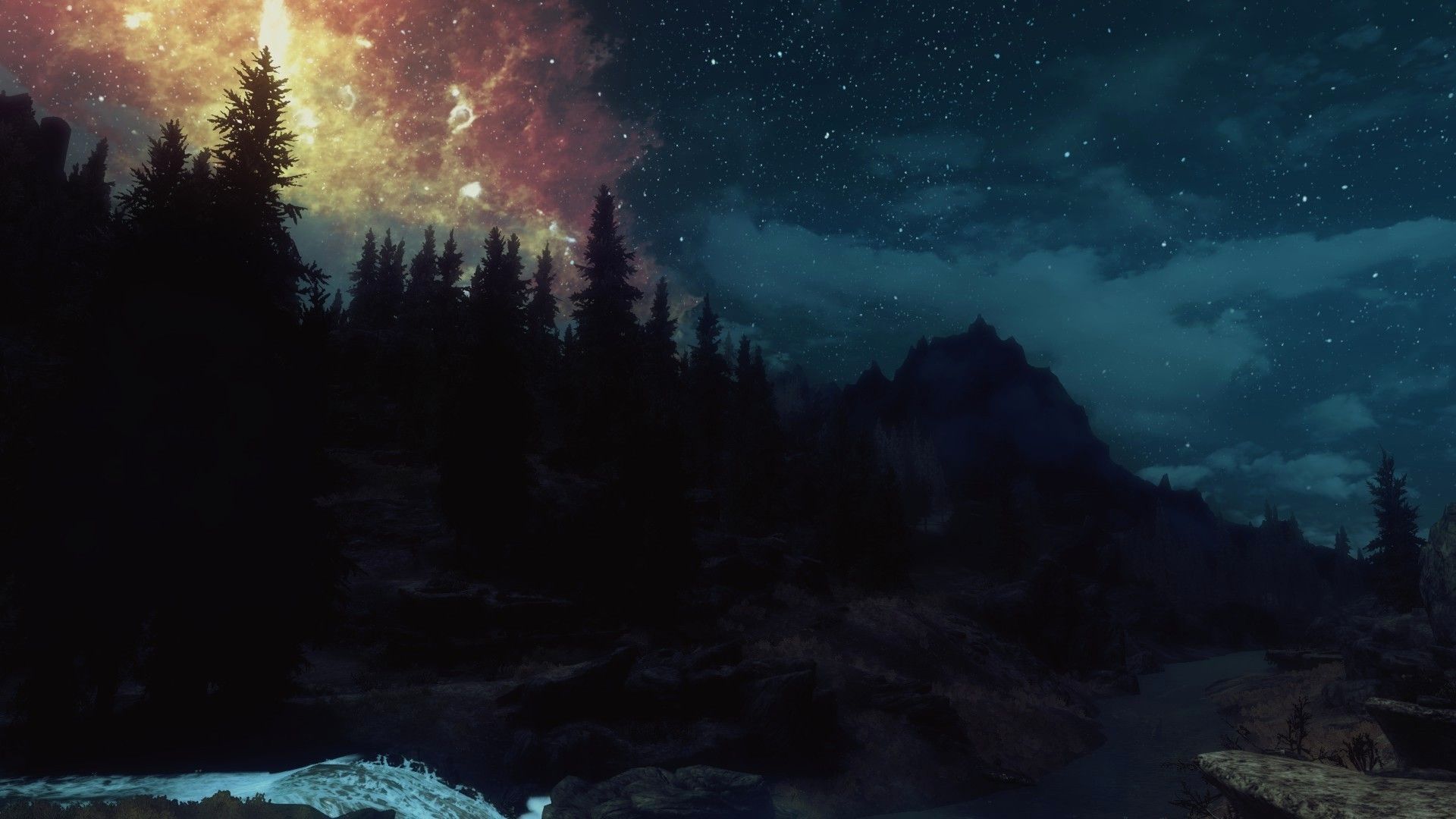 Cielo Sovngarde Skyrim vortice, 1080x1920 Verticale, Mobile
